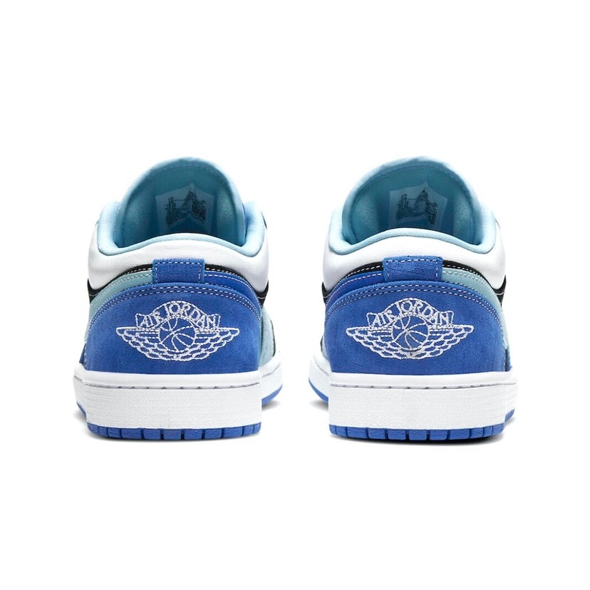 Air Jordan 1 Low Sneakers - Racer Blue, Black, Light Blue & White Colorway - Men's Basketball Shoes for Casual Wear & Street Style