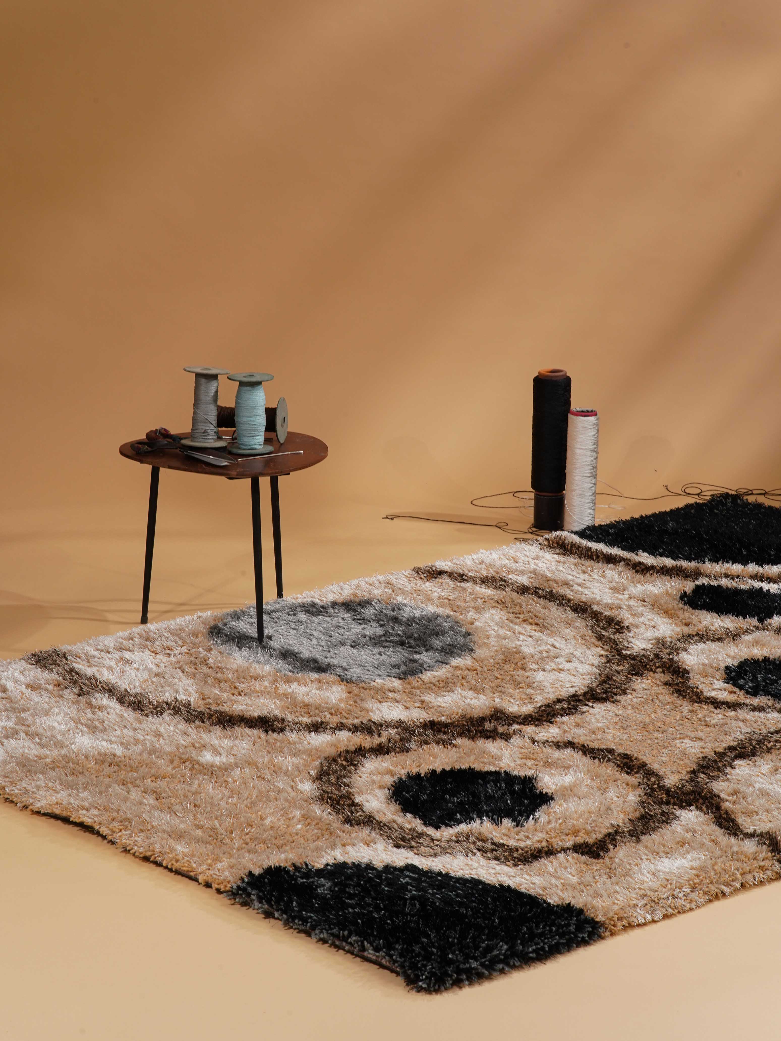 Premium Rhombus Hand Tufted Area Rug - Soft Geometric Pattern Carpet for Living Room, Bedroom & Office Decor