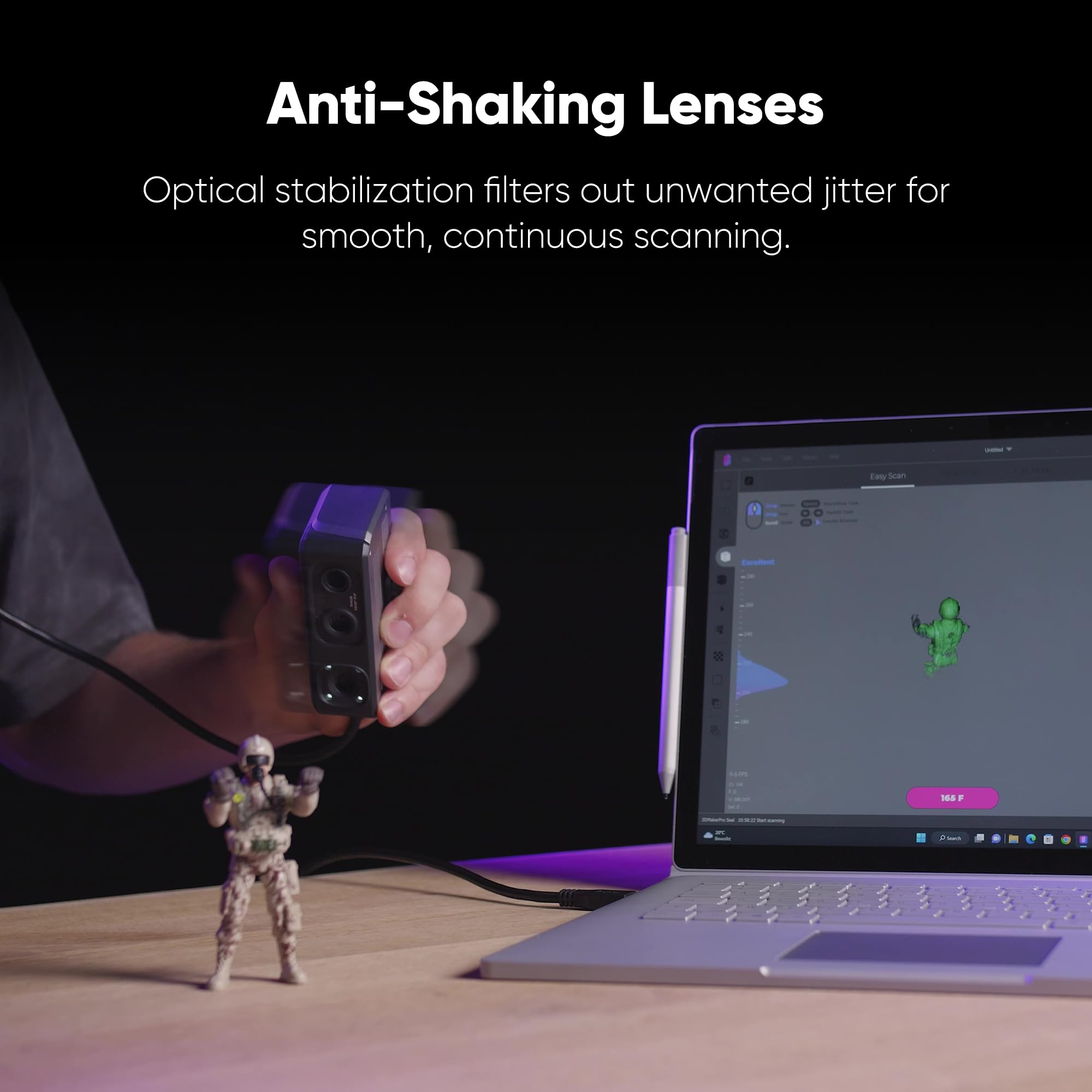 Seal Lite Handheld 3D Scanner for 3D Printing - 0.02mm High Precision, 10FPS Fast Scanning with Anti-Shake Lens - Compatible with Windows & MacOS - Perfect for 3D Modeling, Reverse Engineering & Product Design