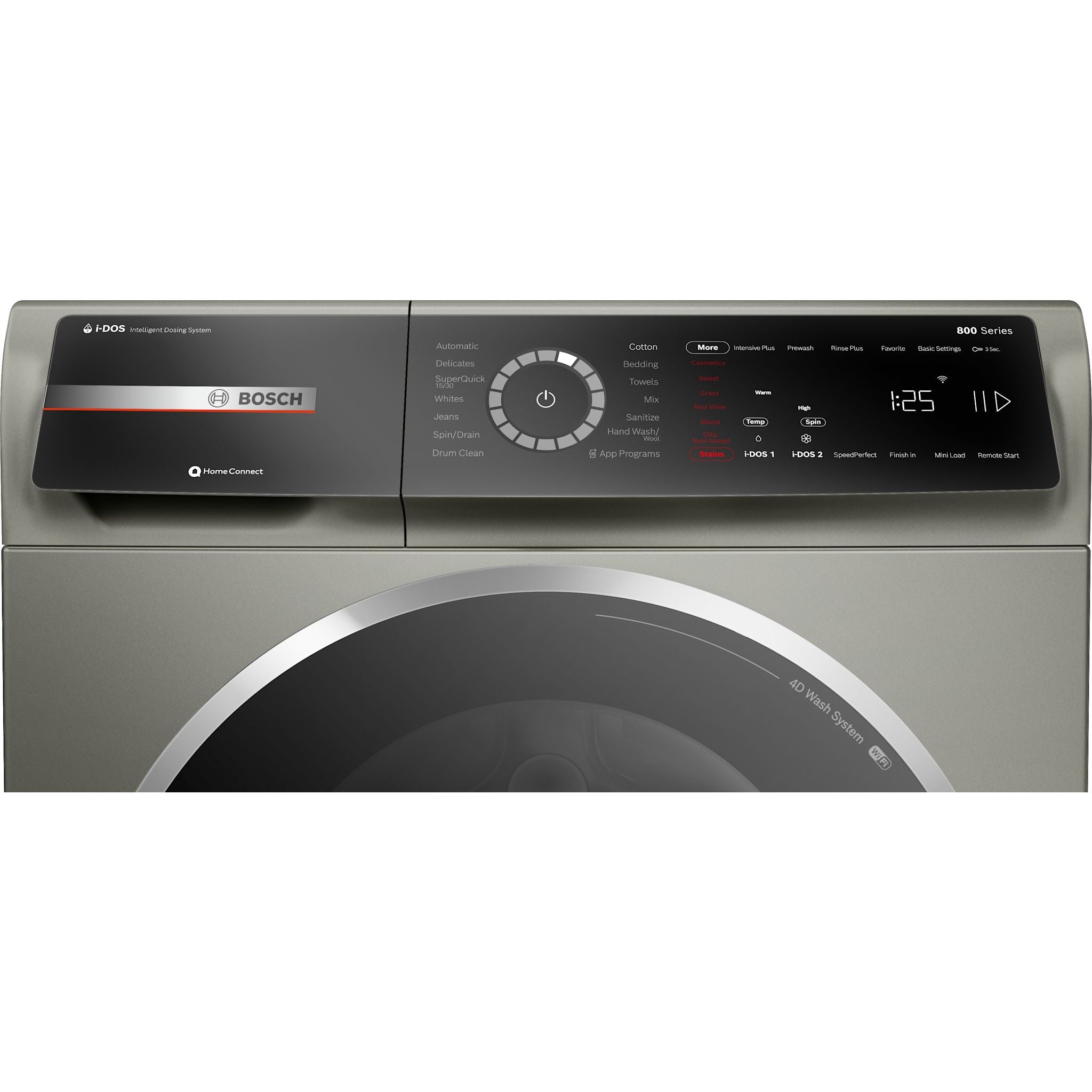 Bosch WGB246AXUC Front Load Washing Machine - Energy Efficient Pearl Steel Washer for Laundry Room & Small Spaces