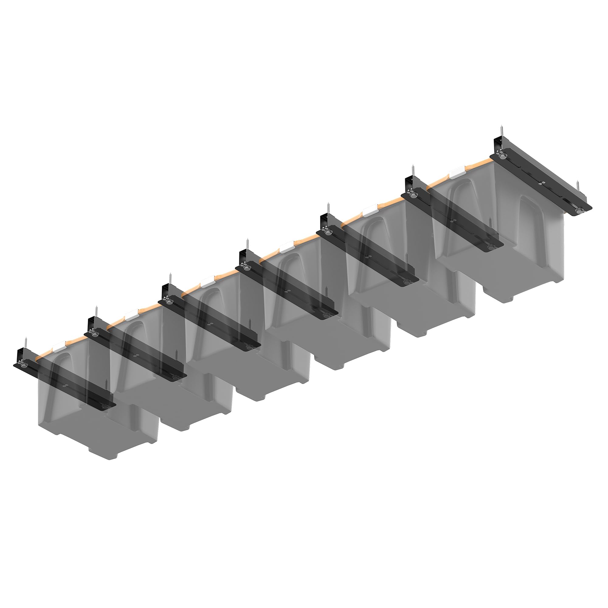 UltraWall Heavy Duty Overhead Garage Storage Racks - Adjustable Width Ceiling Organizer for Bins & Totes (7 Pack, 6 Bins Included) - Perfect for Garage, Basement & Attic Organization
