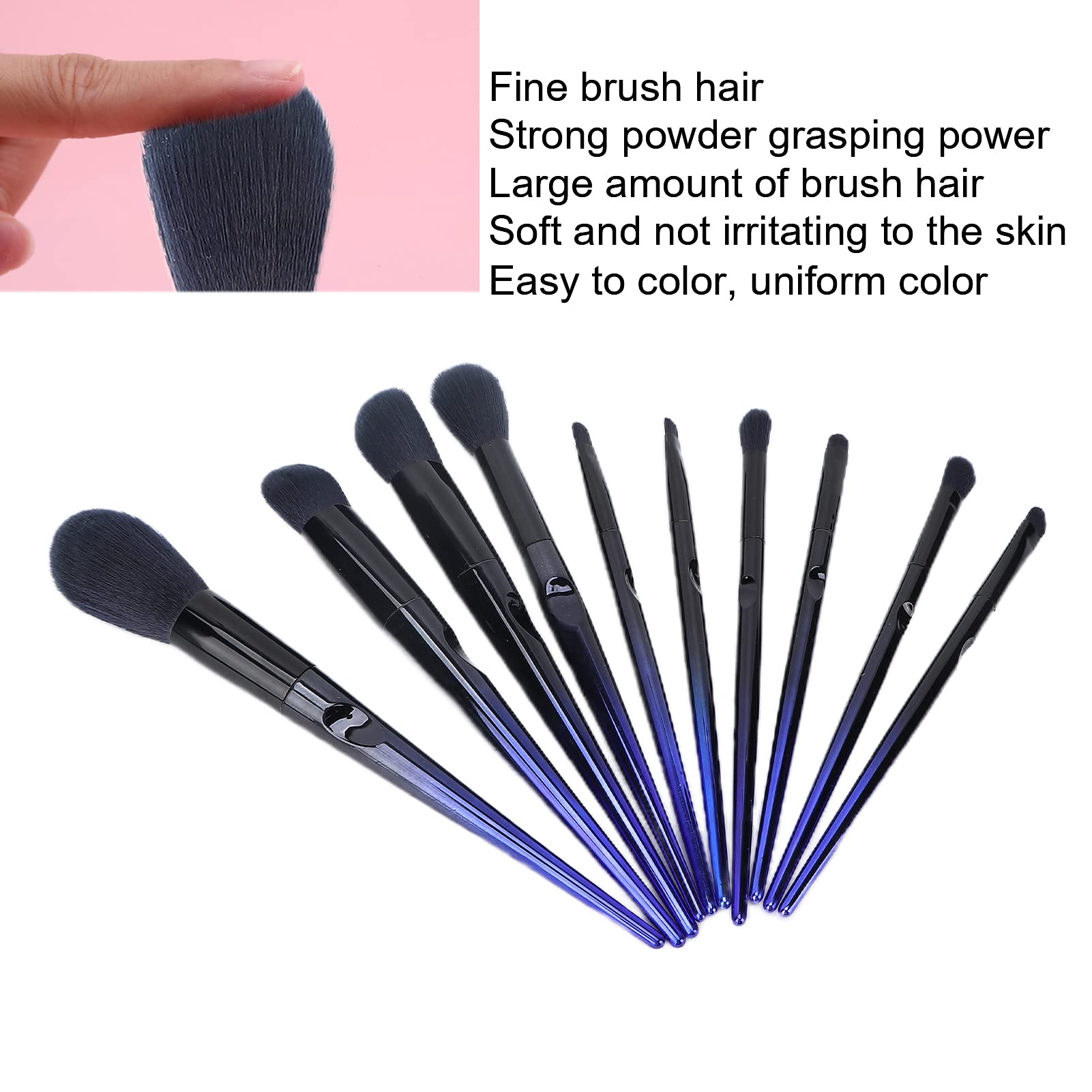 Professional Makeup Brush Set - Blush & Powder for Home & Travel