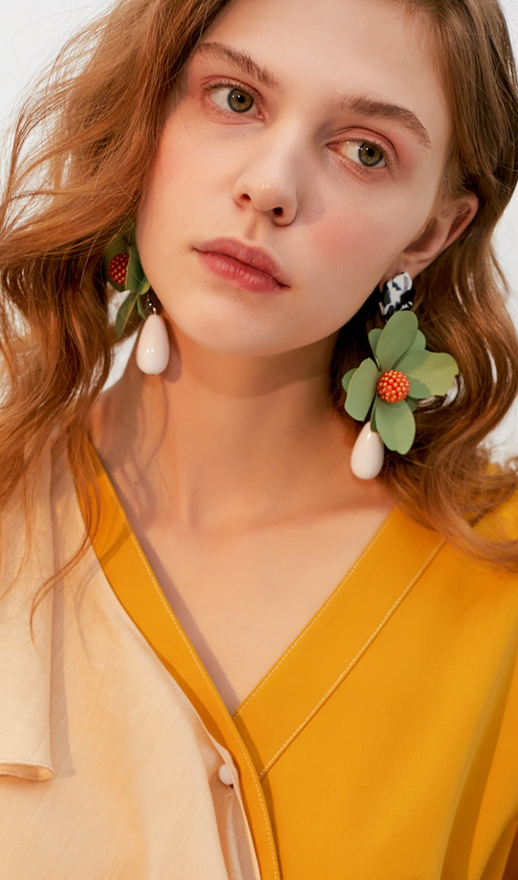 Large Green Plastic Hoop Flower Earrings for Women - Boho Chic Floral Statement Jewelry for Parties, Weddings & Everyday Wear
