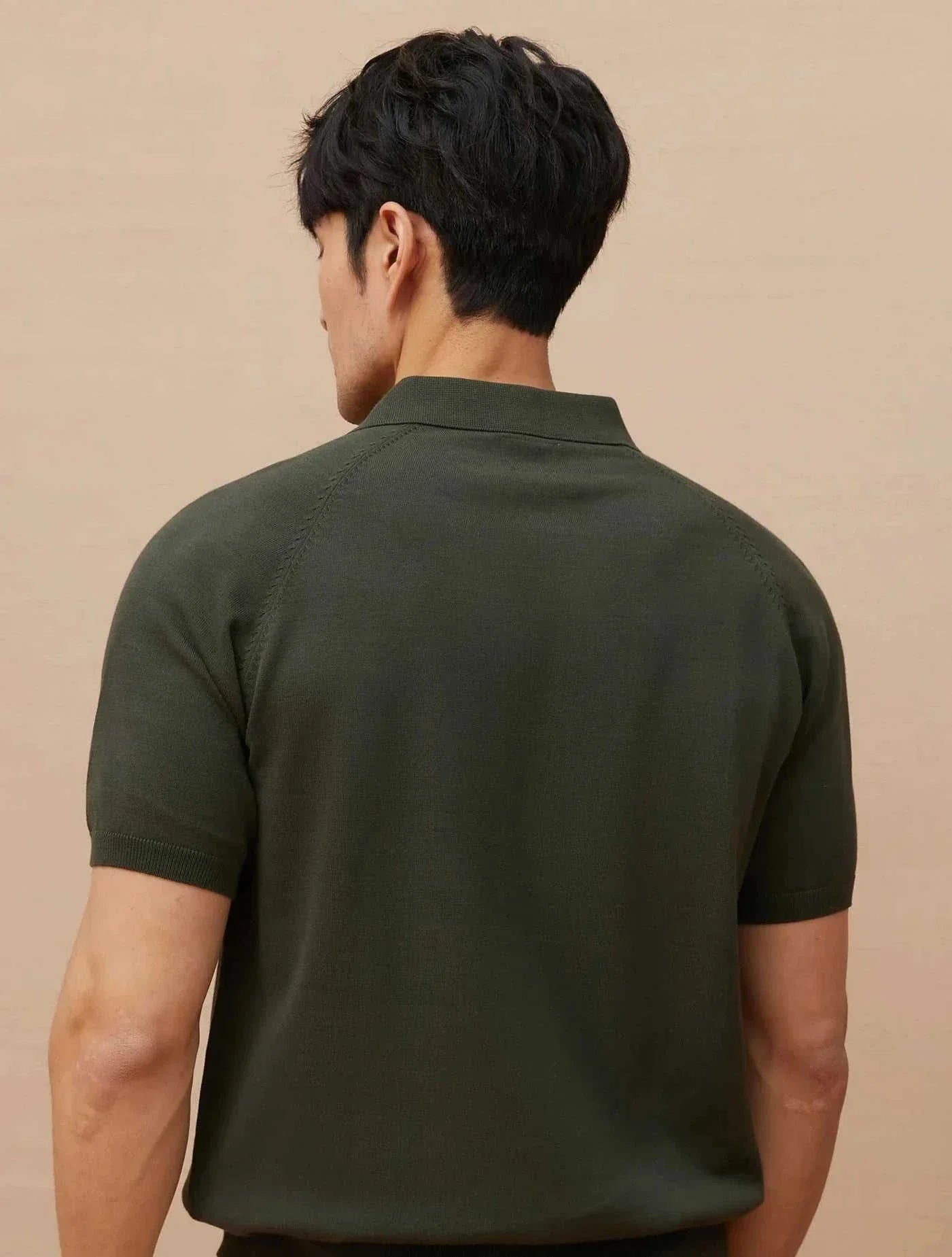 Premium Knitted Polo Shirt for Men - Soft Cotton Casual & Business Wear - Perfect for Office, Golf & Summer Outfits