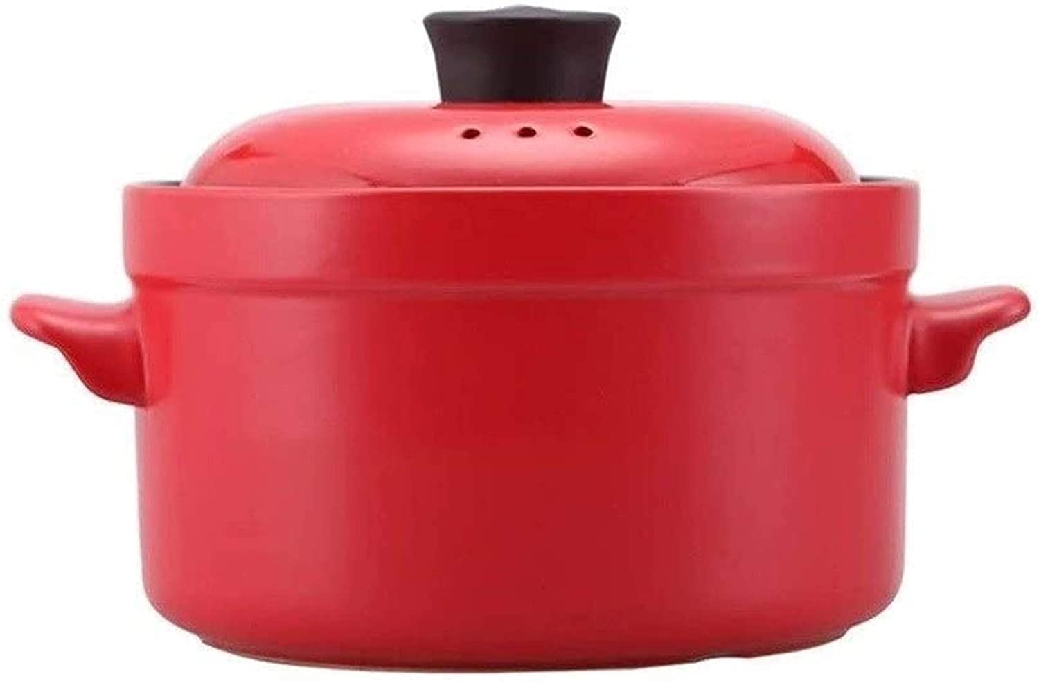 Red Ceramic Casserole Dish with Lid - Heat Resistant Soup Pot & Stew Pot for Oven, Stovetop & Serving | Multifunctional Kitchen Cookware for Baking, Cooking & Entertaining