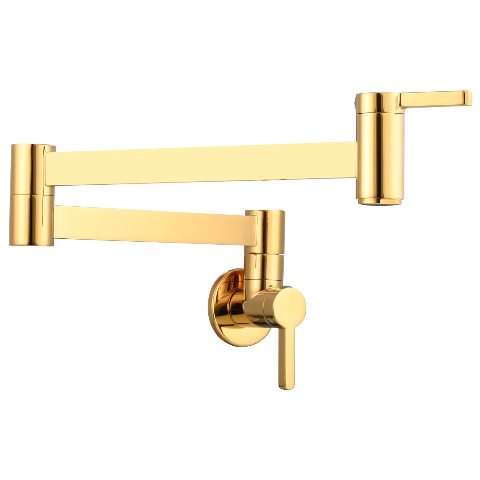 Brass Pot Filler Faucet Wall Mount - Titanium Gold Finish 360° Rotating Kitchen Sink Faucet with Water Saving Design - Perfect for Modern Kitchens, Cooking & Filling Large Pots (Model CT172J)