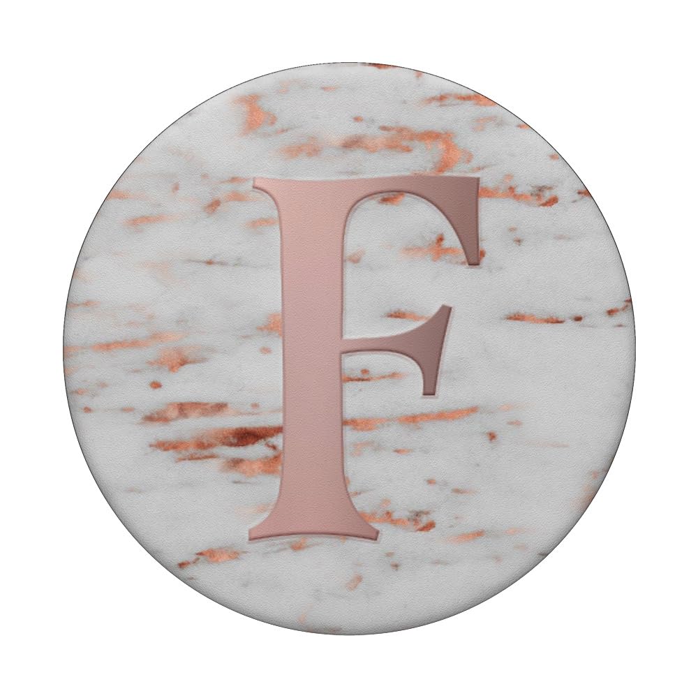 Light Pink Letter F Phone Grip - White & Gray PopSocket Adhesive PopGrip for Secure Phone Handling, Perfect for Daily Use, Travel, and Selfies