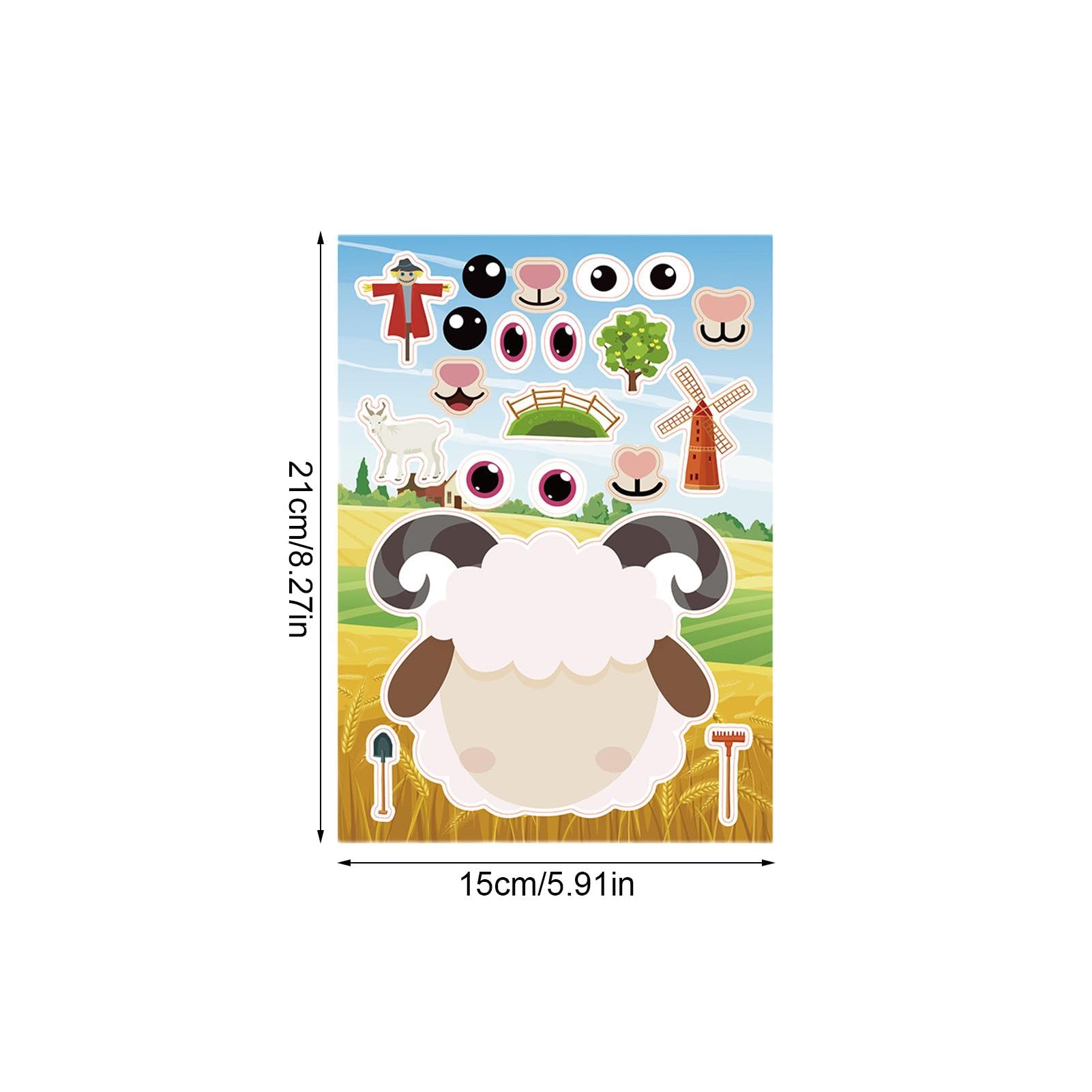 Fun Animal Face Stickers for Kids - Creative Puzzle Stickers for Learning & Play - Perfect for Birthday Parties, Classroom Activities & DIY Crafts