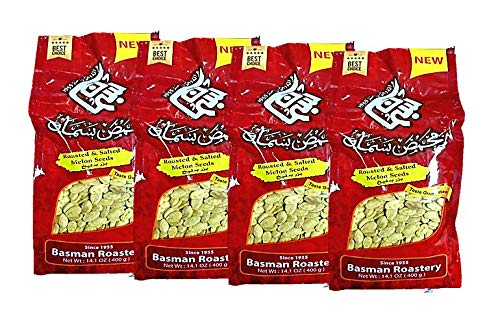 Roasted and Salted Egyptian Melon Seeds 14.01 Oz (400g) - 4 Pack - Super Crunchy Healthy Snack for Parties, Hiking & Movie Nights