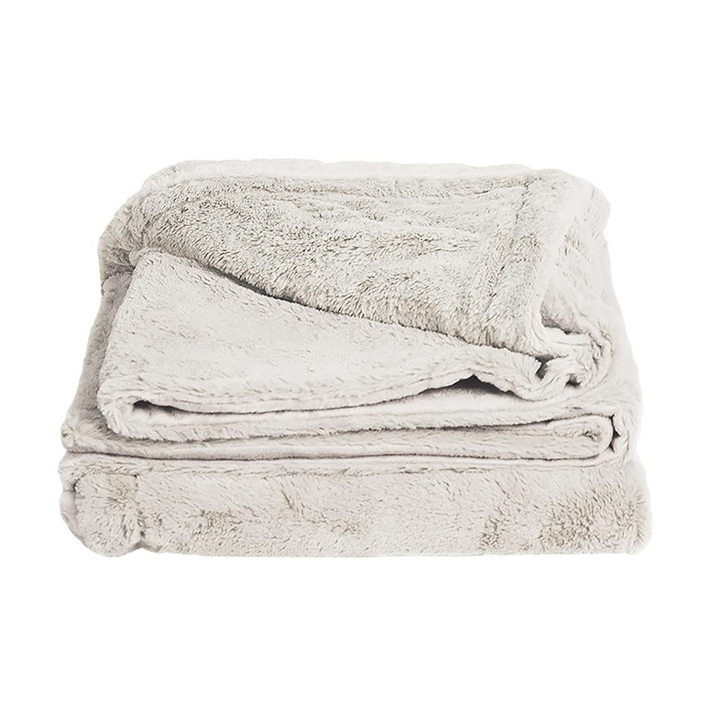 Cariloha Plush Throw Blanket - Ultra Soft Bamboo Viscose Blanket for Couch, Bed & Travel - Warm & Cozy Coconut Milk Color - Perfect for Lounging, Netflix Nights & Gift Giving