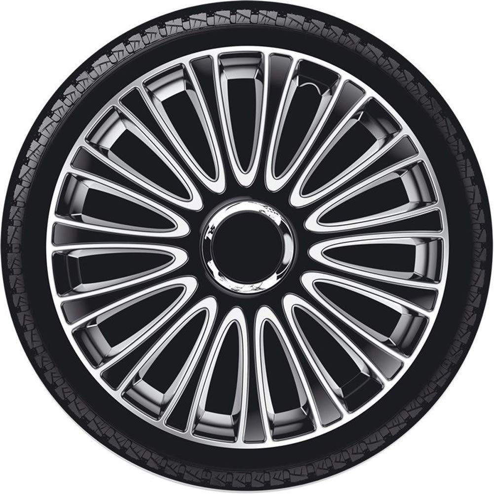 AUTO-STYLE 16-Inch Black/Silver Wheel Covers Set - Premium Car Rim Protectors for Lemans & Other Vehicles - Enhance Style & Protection for Daily Driving & Road Trips
