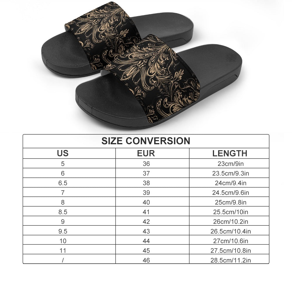 Gothic Bronze Pattern PVC Sandals for Women - Stylish & Comfortable Summer Beach Walking Shoes for Outdoor, Vacation, and Casual Wear