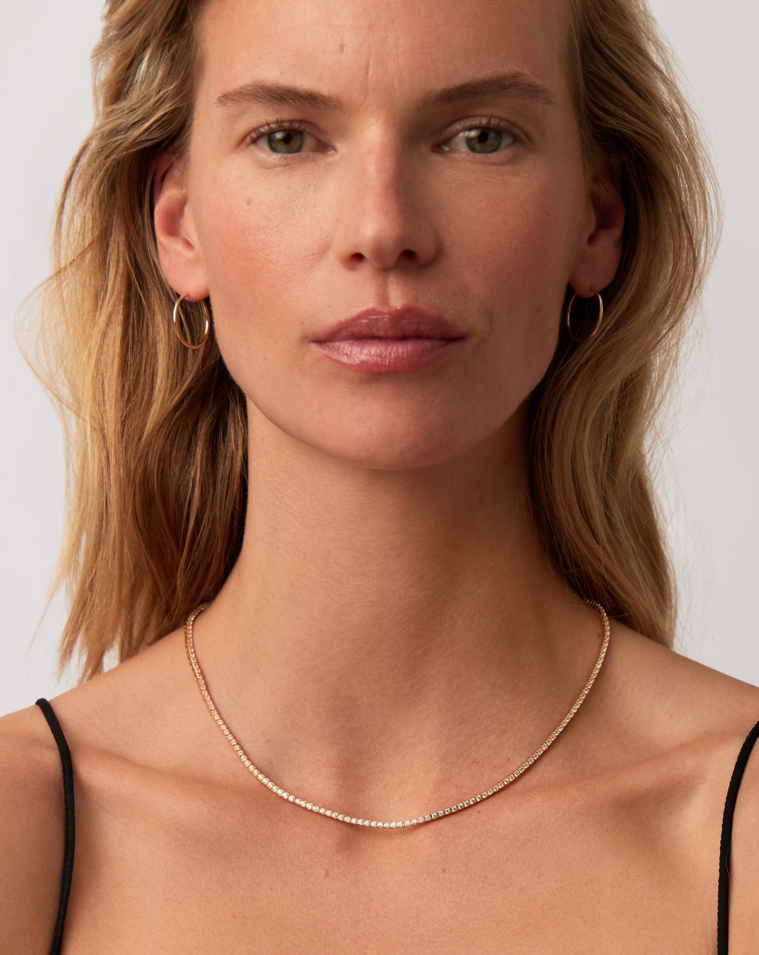 14K Solid Gold Diamond Tennis Necklace for Women - Elegant Everyday & Special Occasion Jewelry Gift