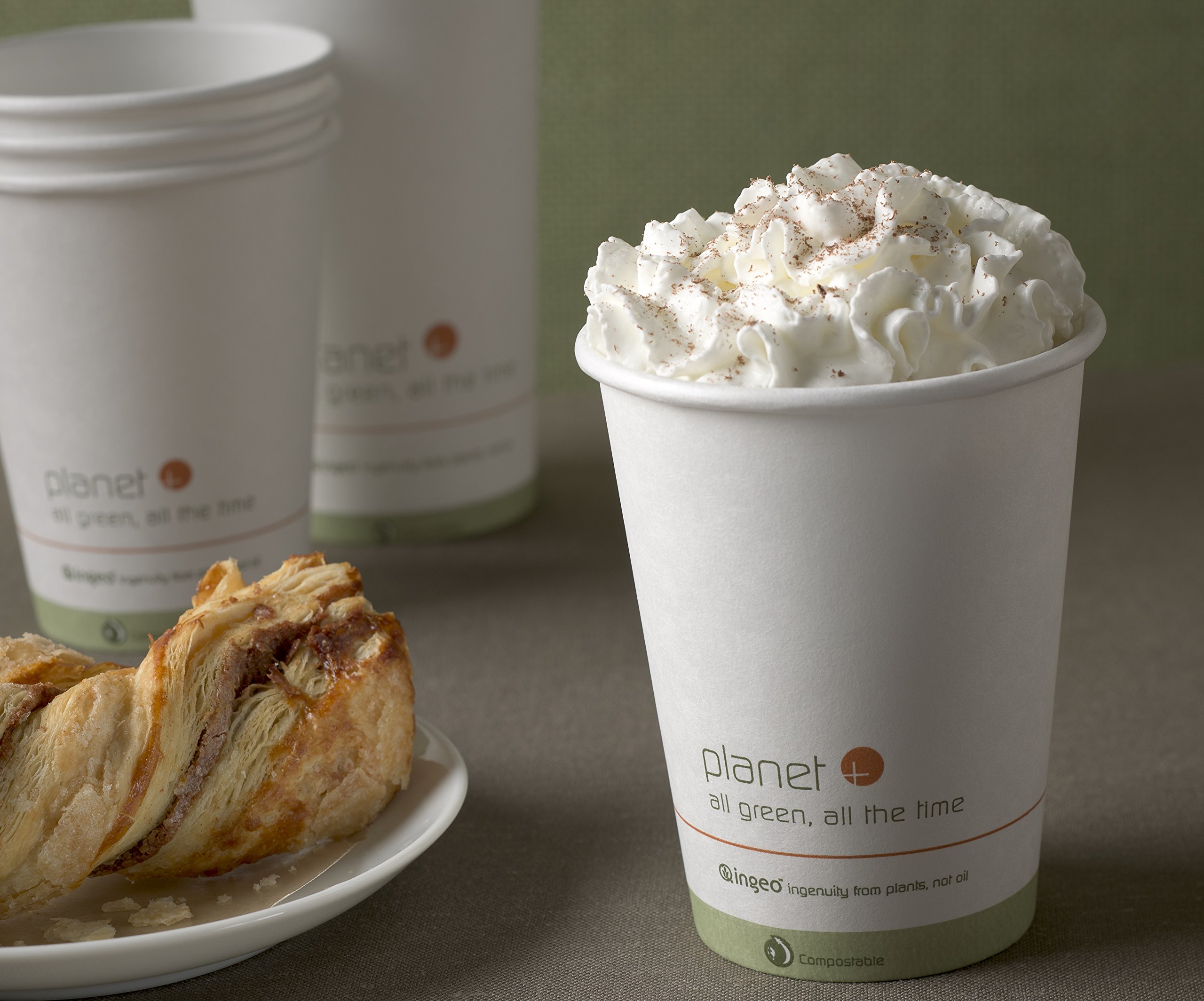 Planet+ 100% Compostable PLA Laminated Hot Cup - 12oz (1000 Count) | Eco-Friendly Disposable Coffee Cups for Cafes, Offices & Events | BPA-Free & Sustainable