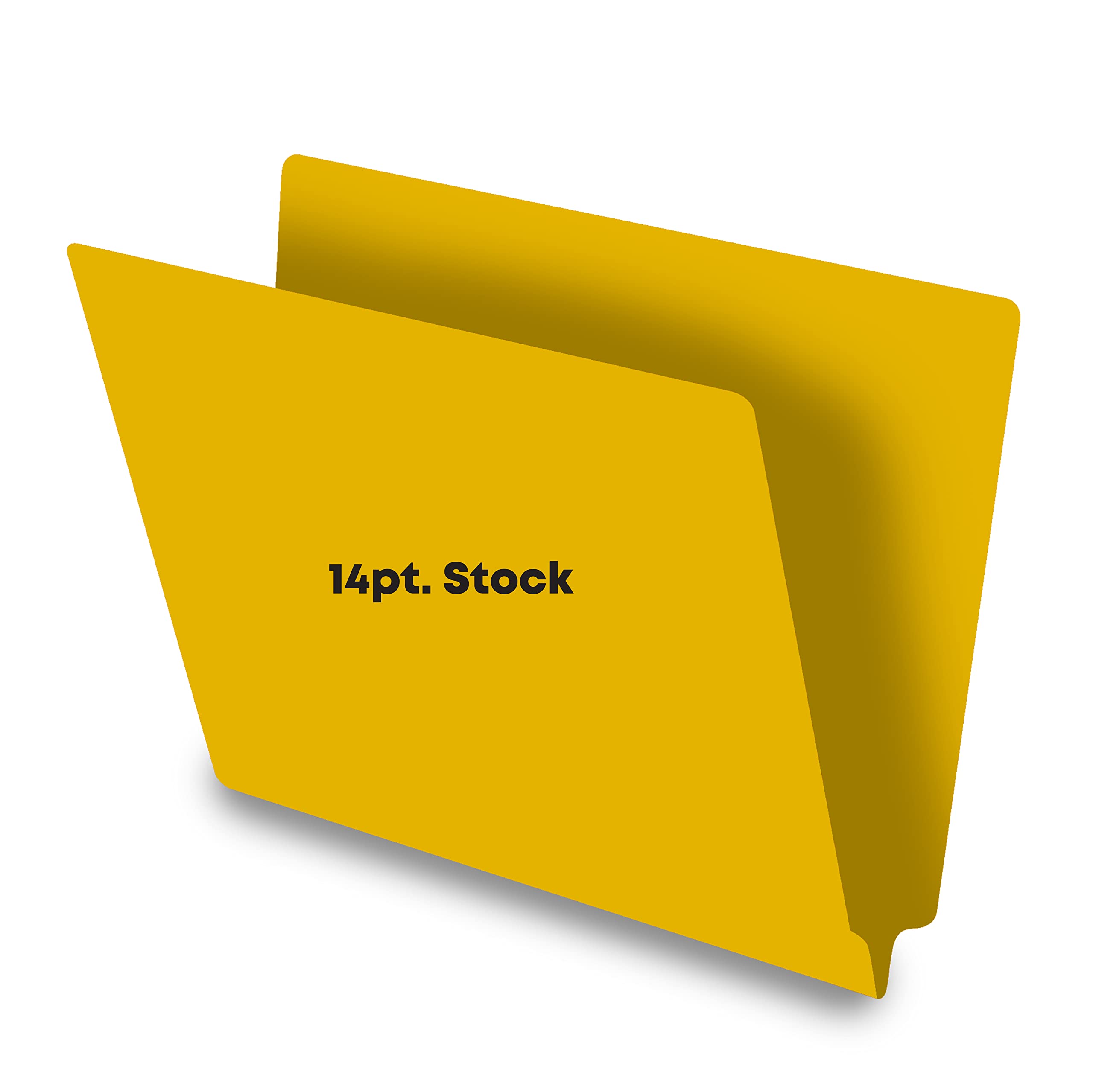 Premium Yellow Legal Size File Folders - 14pt Reinforced End Tab Folders, Pack of 250 - Ideal for Office, Medical Records & Legal Documents Organization