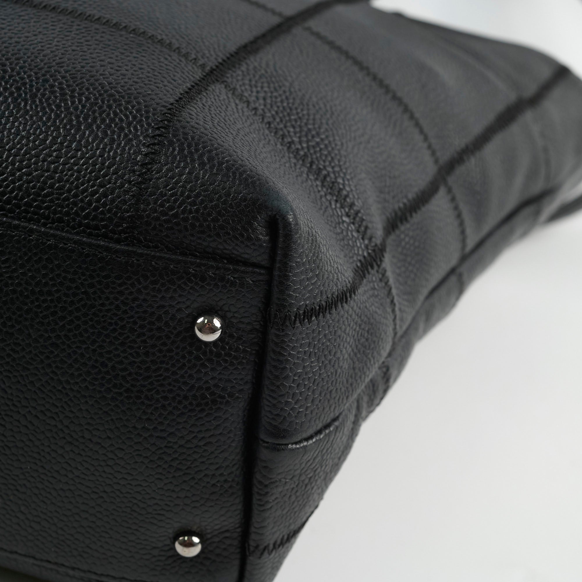 Chanel Black Caviar Leather Tote Bag for Women - Luxury Designer Handbag for Work, Travel & Everyday Use