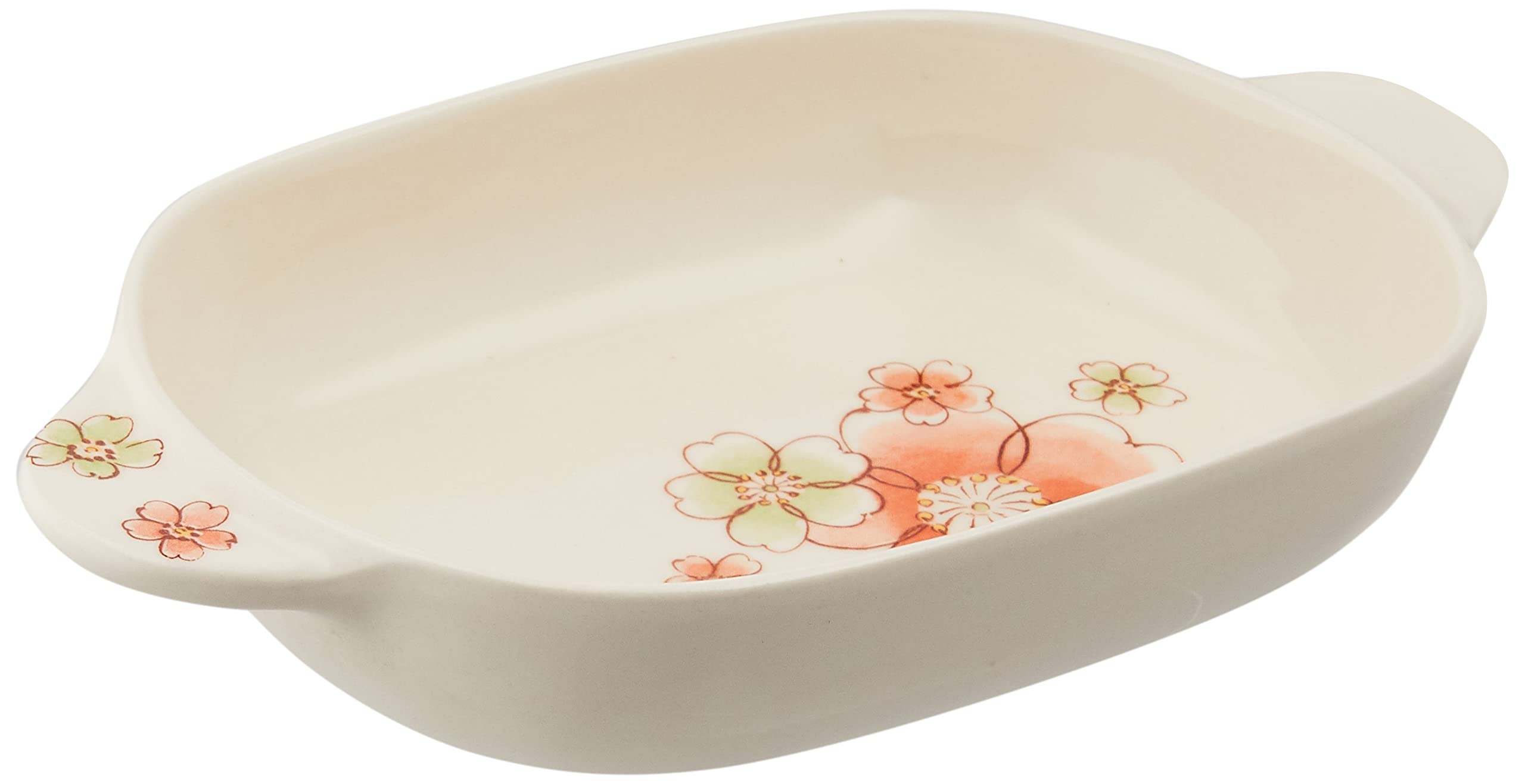 Banko Ware 14624 Japanese Oven & Microwave Safe Gratin Dish - 8.7 inch (22cm) Orange Cherry Ceramic Baking Dish for Lasagna, Casseroles & Desserts - Made in Japan