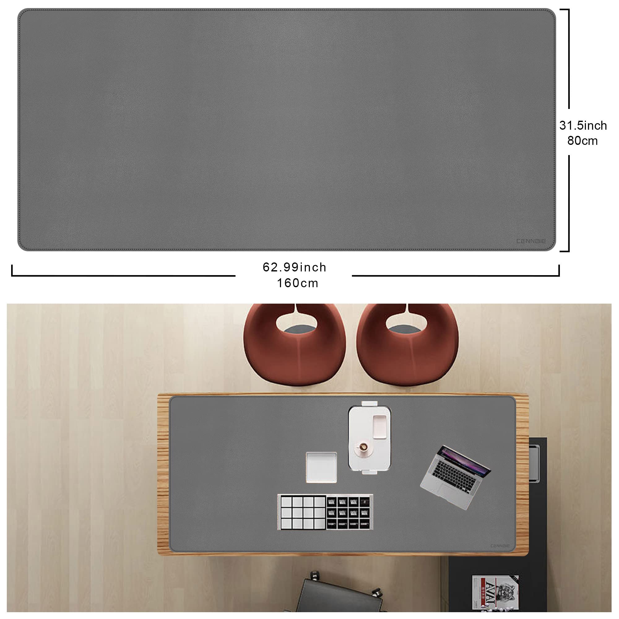 Premium CENNBIE Large Leather Desk Mat - 63