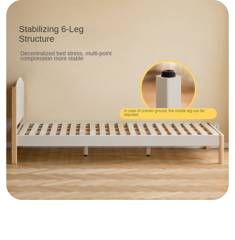 Solid Poplar Wood Kids Bed Frame - White - Durable & Safe for Toddler & Children's Bedroom, Nursery, or Guest Room
