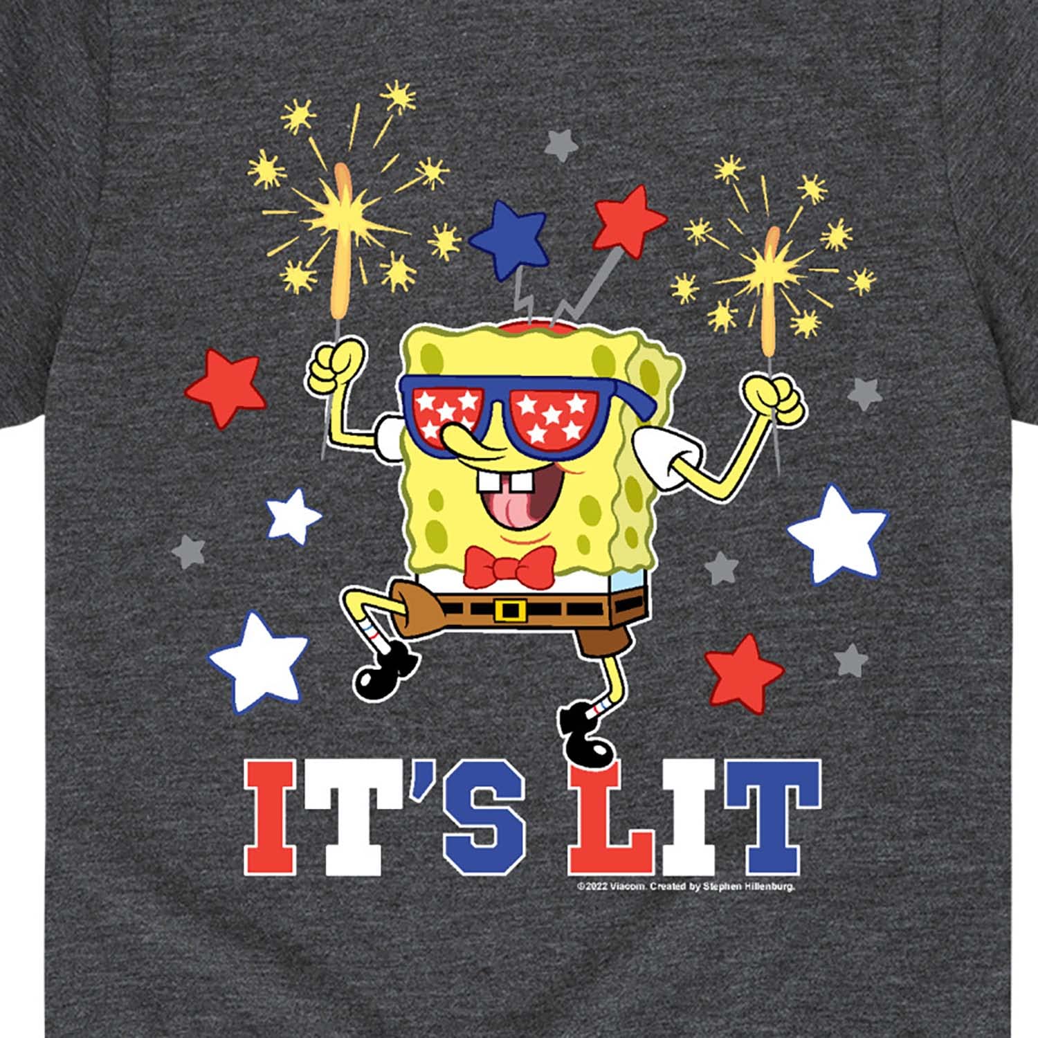 HYBRID APPAREL Spongebob Squarepants It's Lit Graphic T-Shirt for Toddler & Youth - Fun Cartoon Tee for Playdates, Birthday Parties & Casual Wear
