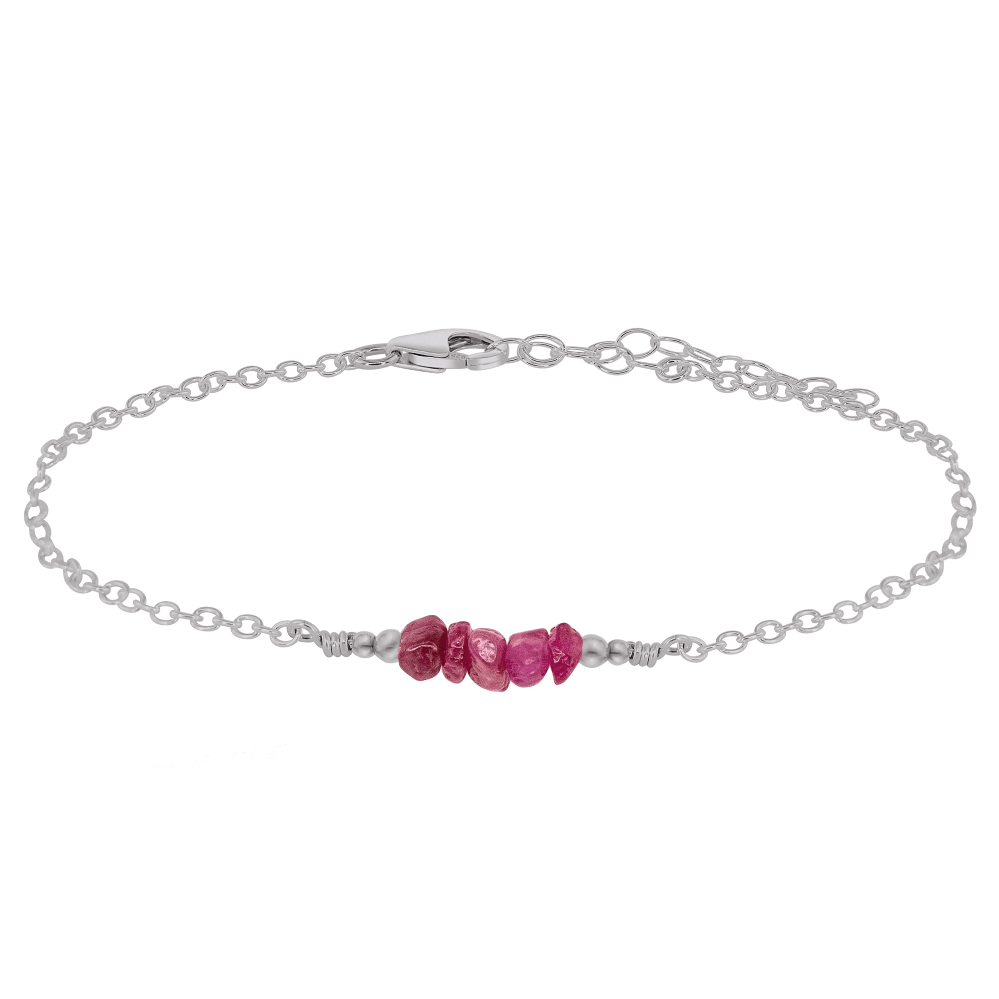 Ruby Chip Bead Bar Anklet - Elegant Handmade Ankle Bracelet for Women | Perfect for Beach, Summer & Boho Fashion