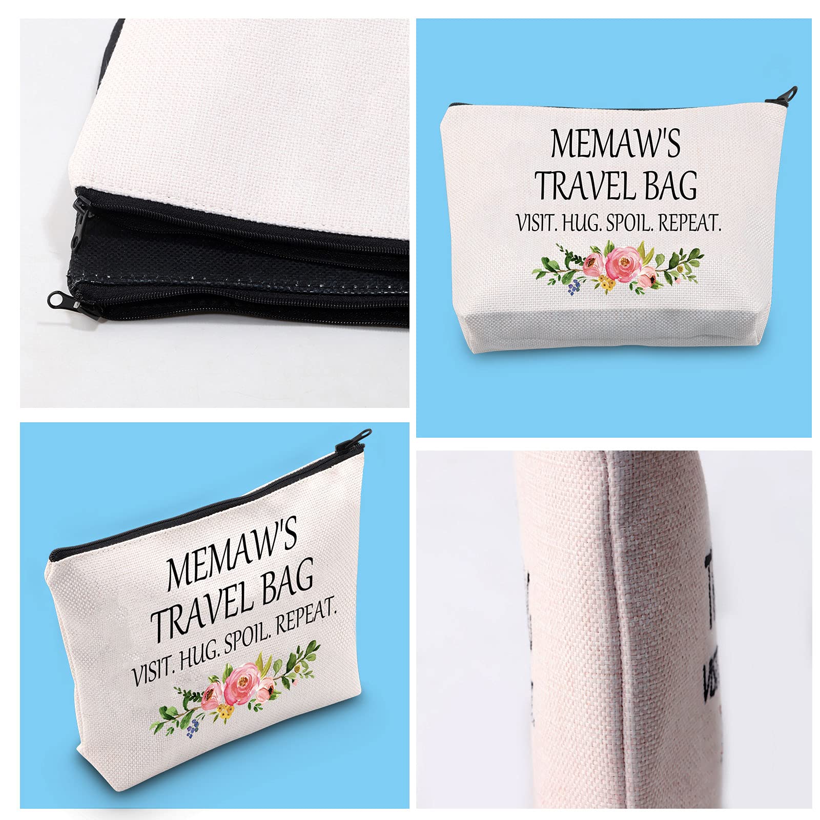 Memaw Travel Toiletry Bag - Birthday Gift for Grandma, Perfect for Travel & Makeup