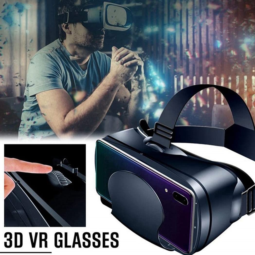 3D VR Headset with Bluetooth Controller - Compatible with iPhone 13 Pro Max/13 Pro/13/12/11, Samsung Galaxy S21, Huawei & Xiaomi Series - Immersive Virtual Reality Gaming & Movie Experience for Home Entertainment