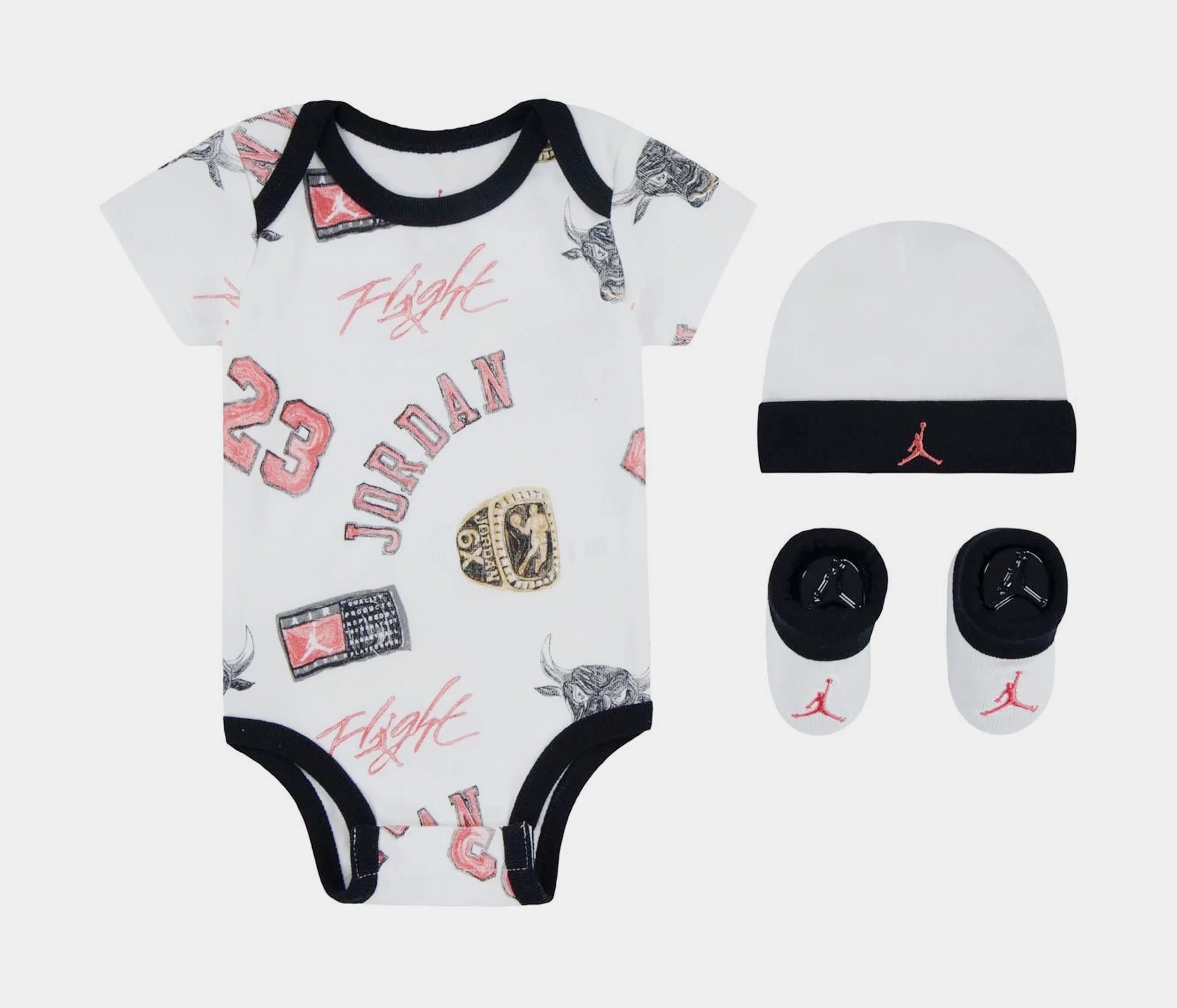 Jordan® Flight 3-Piece Baby Clothes Set for Infants & Toddlers - Pink & White Outfit for Boys & Girls | Perfect for Playdates, Birthday Gifts & Family Photos
