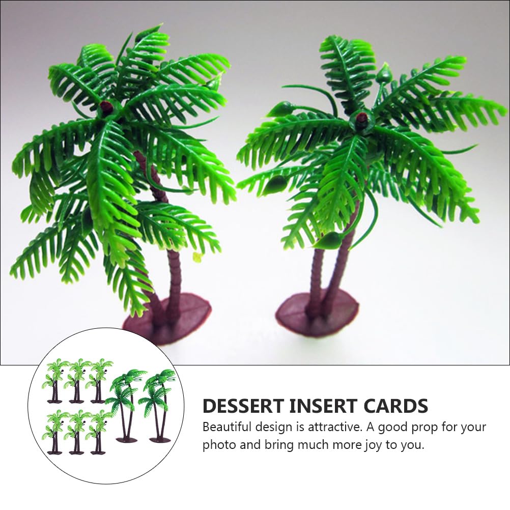 8PCS Green Palm Tree Cupcake Toppers - Edible Dessert Decorations for Birthday, Wedding, Party - Bakery Supplies & Cake Decorating Accessories (Perfect for Tropical Themed Events, Beach Parties, and Summer Celebrations)