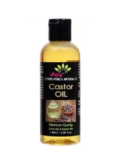 Bejoy 100% Pure Cold-Pressed Castor Oil 100ml - Natural Hair Growth, Eyelash & Eyebrow Enhancer, Skin Moisturizer - Perfect for DIY Beauty Treatments & Massage Therapy