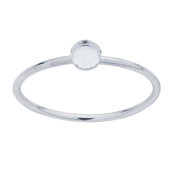 Sterling Silver 3mm 8mm Round Cabochon Ring Mounting - Blank Cabochon Setting Size 5-8 for Jewelry Making & DIY Craft Projects | Perfect for Gemstone Rings, Pendants & Handmade Jewelry Designs