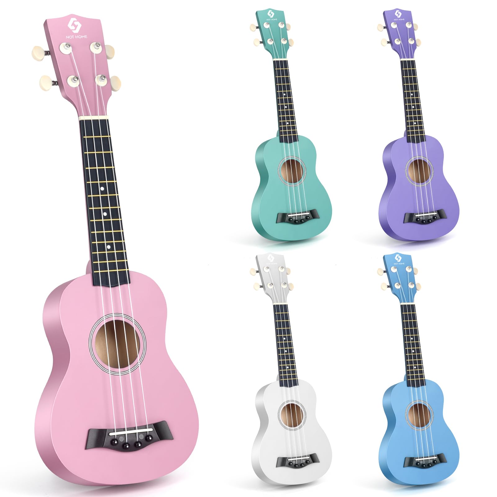 Soprano Ukulele for Beginners - 21 Inch Basswood Hawaiian Ukulele with 4 Strings, Perfect for Kids & Adults Learning Music - Pink | Great for Home Practice, Beach Performances & Music Classes