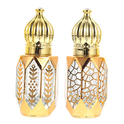 HEALLILY 2-Pack Glass Roll-On Perfume Bottles - Essential Oil Containers for Travel, Aromatherapy & DIY Refillable Perfume Dispensers - Perfect for Home, Office & Gym Use