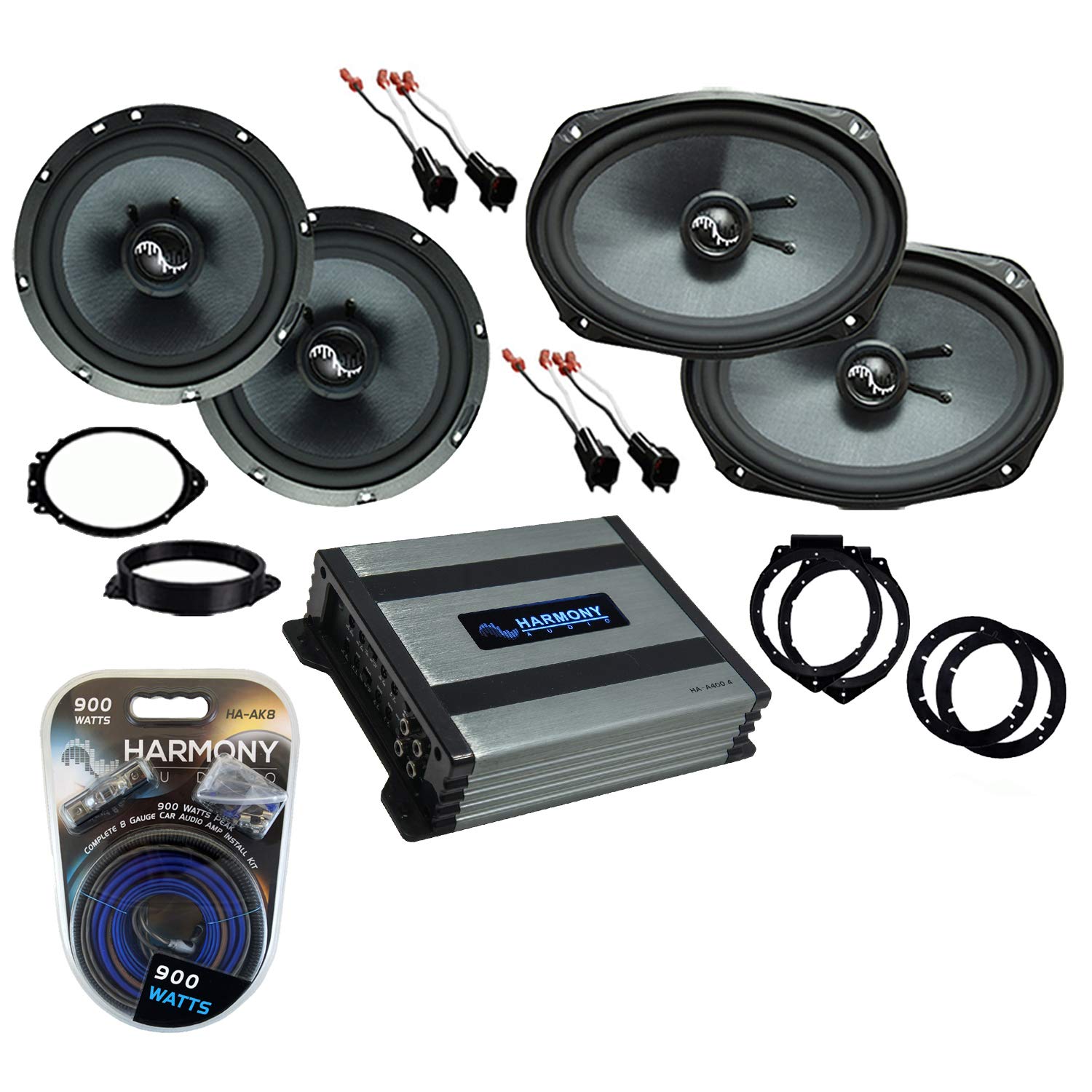 Premium Replacement Speakers for 2018 Chevrolet Traverse - C69 & C65 Harmony Bundle with HA-A400.4 Amplifier | Enhanced Car Audio System for Road Trips & Daily Commutes