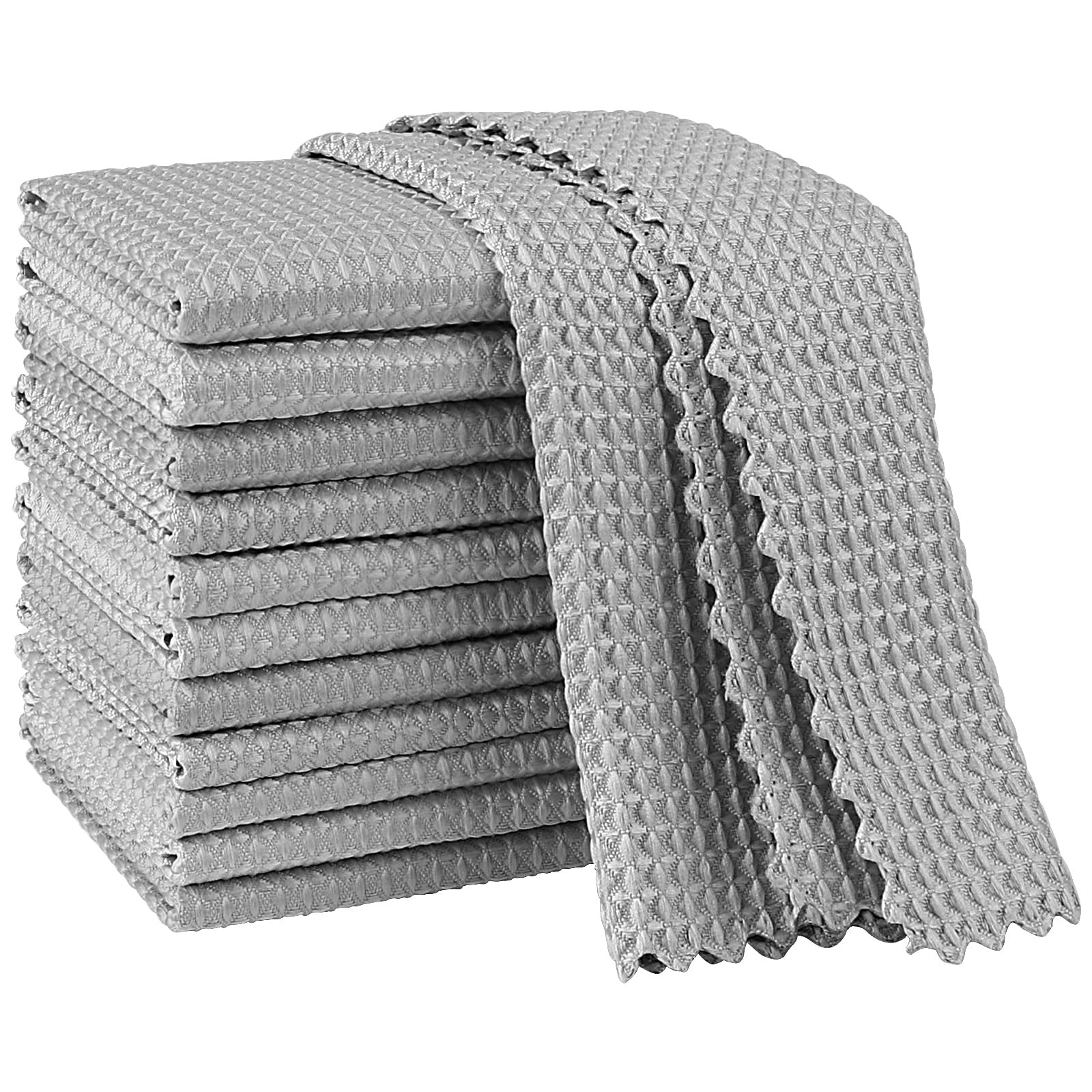 Premium Microfiber Cleaning Cloths 12-Pack - Lint-Free Glass & Stainless Steel Polishing Towels (11x11