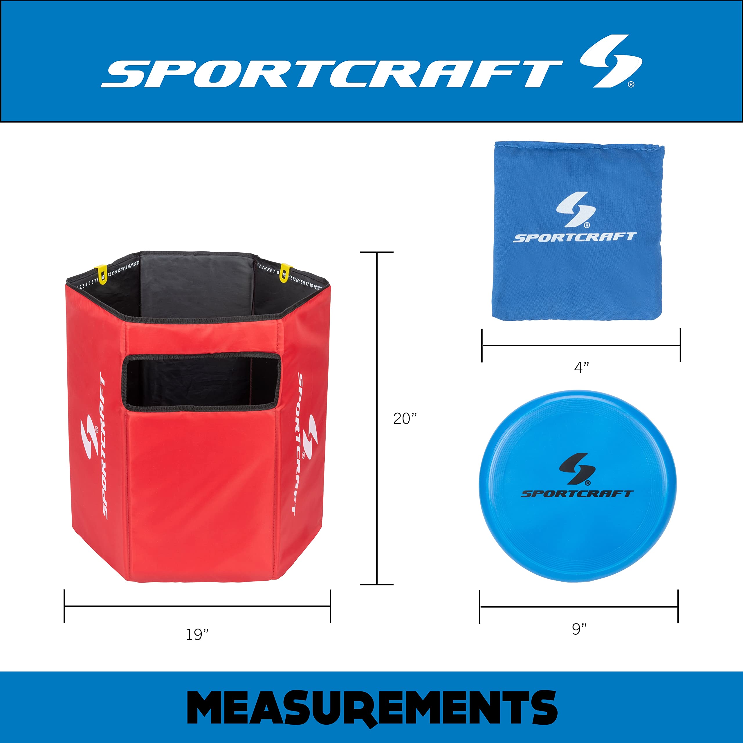 **Sportcraft 2-in-1 Folding Disc Slam & Bean Bag Toss Game Set - Red & Blue - Outdoor Backyard Party Games for Kids & Adults - Perfect for Picnics, BBQs, and Tailgating**