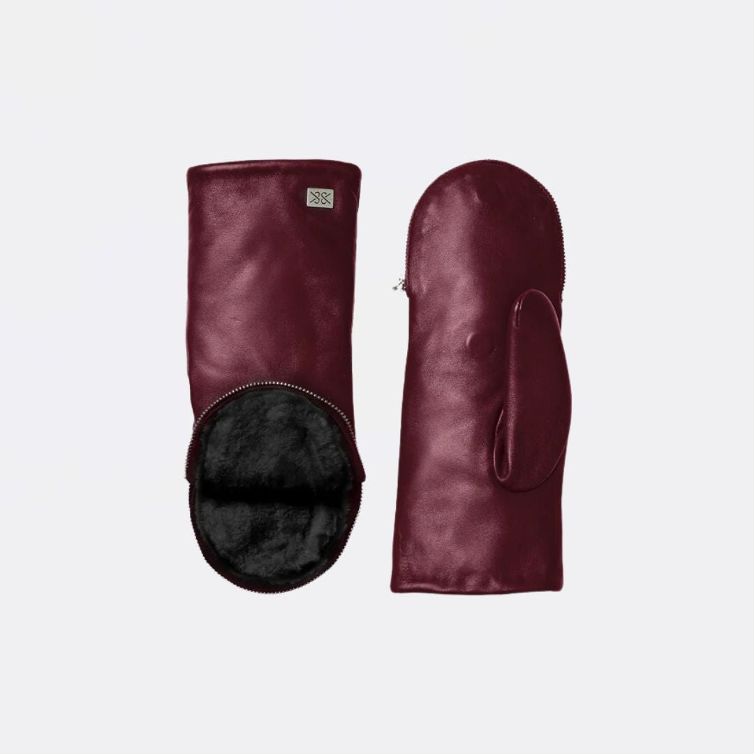 Betrice Genuine Leather Oven Mitts with Soft Faux Fur Lining - Heat Resistant Kitchen Gloves for Baking, Cooking & Grilling