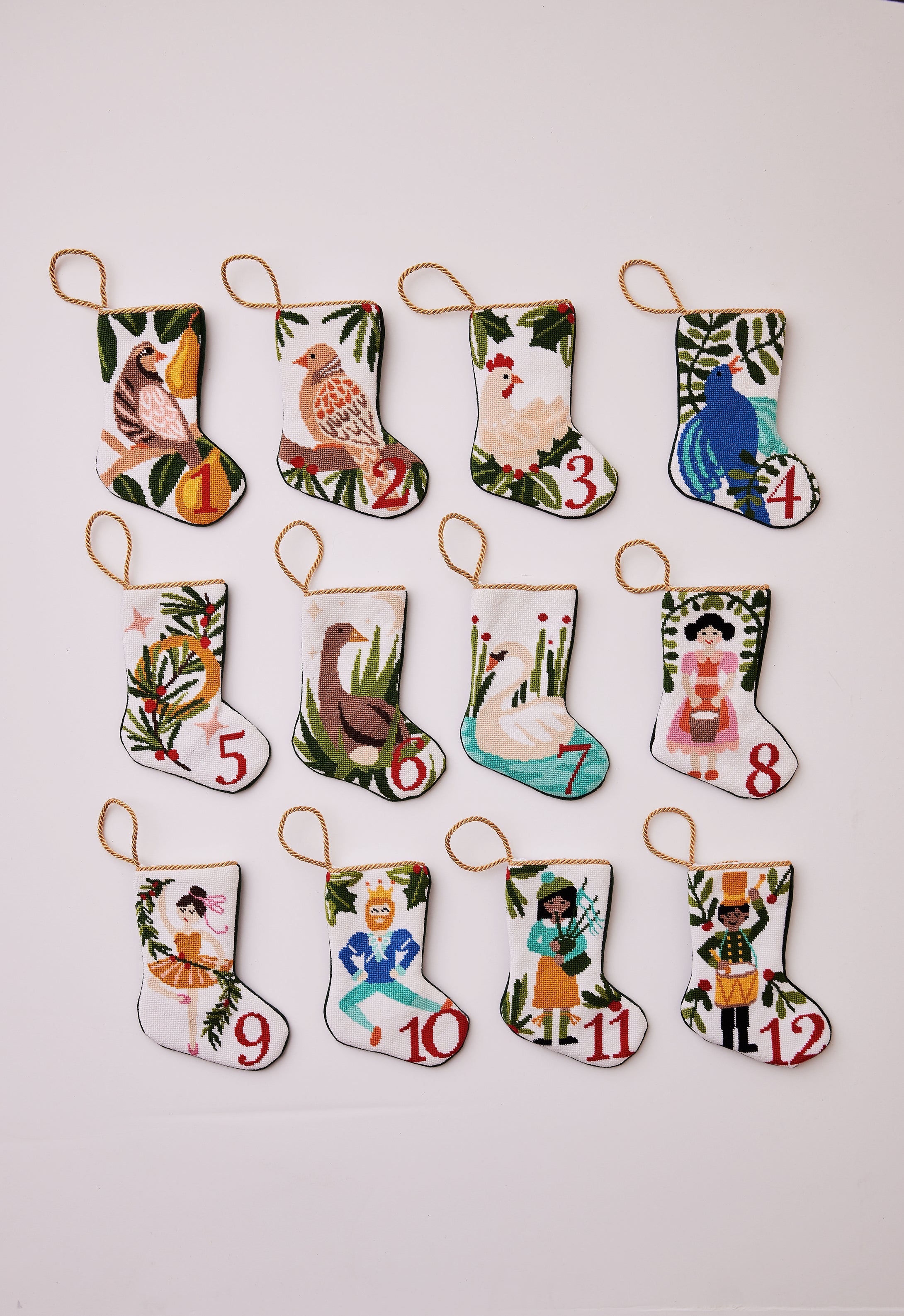 12 Days of Christmas Bauble Stocking - 6 Geese a Laying Ornament - Festive Holiday Decor for Tree & Home