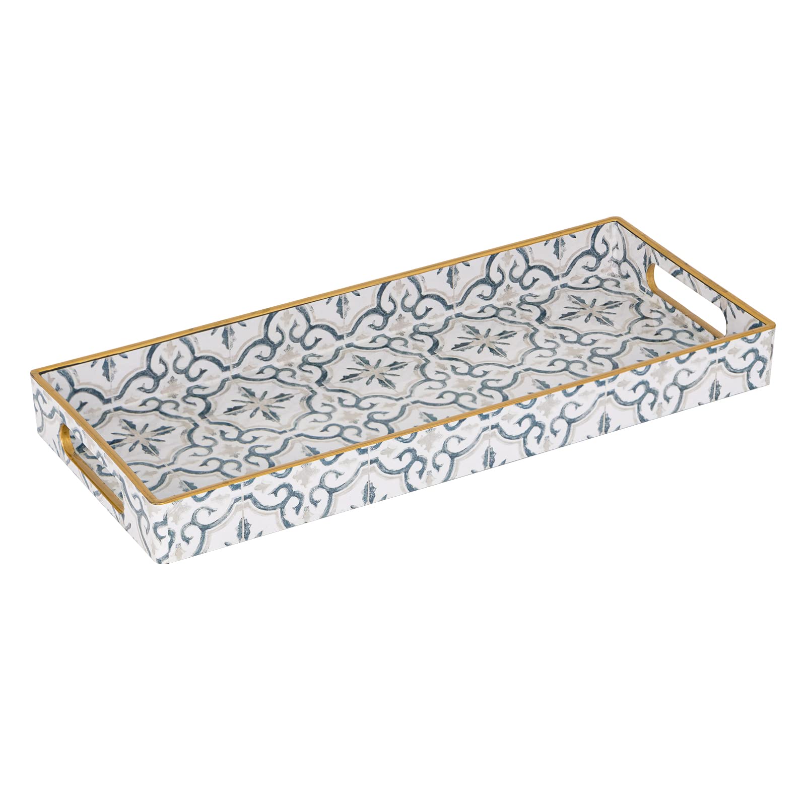 MAONAME White Decorative Serving Tray - 13.8