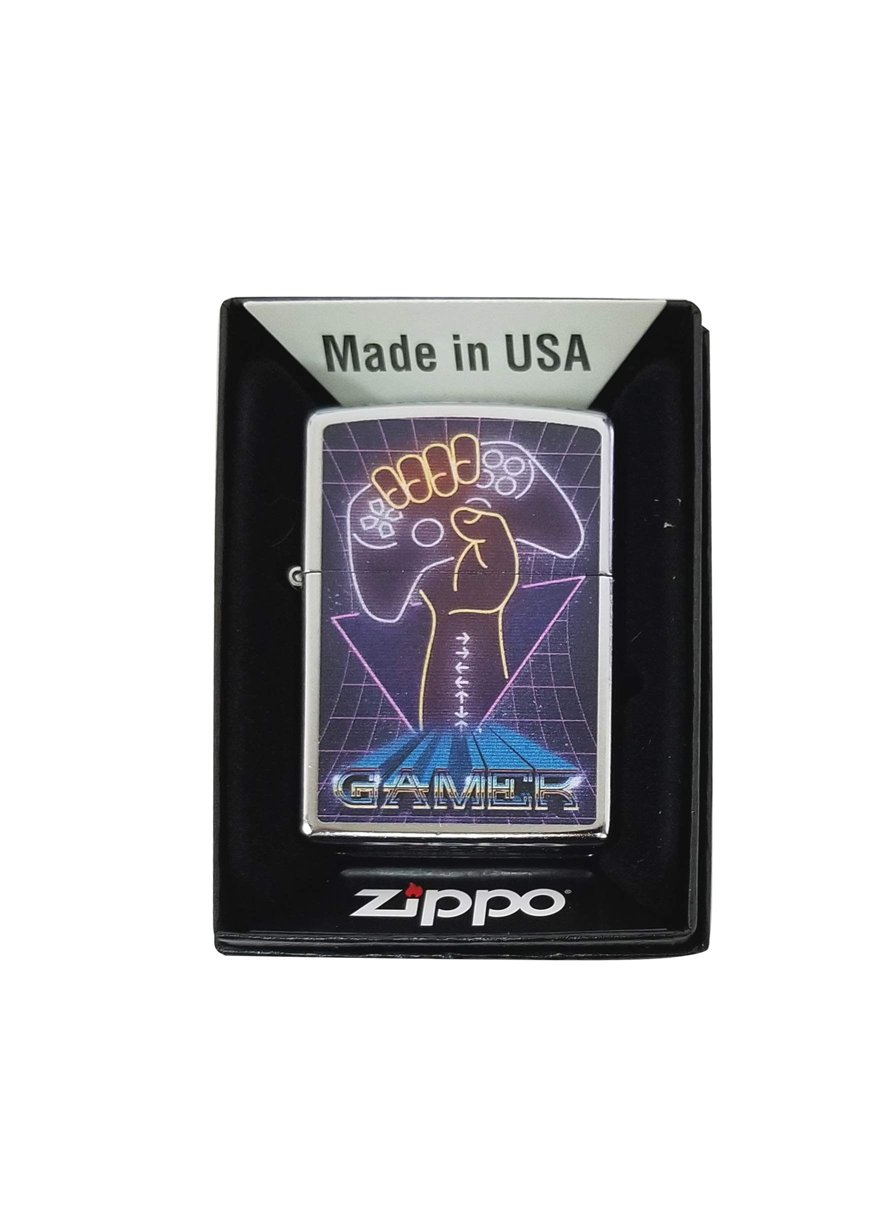 Zippo Windproof Lighter - Retro Arcade Street Chrome Design for Gamers & Collectors | Perfect for Outdoor Adventures, Camping & Gifts