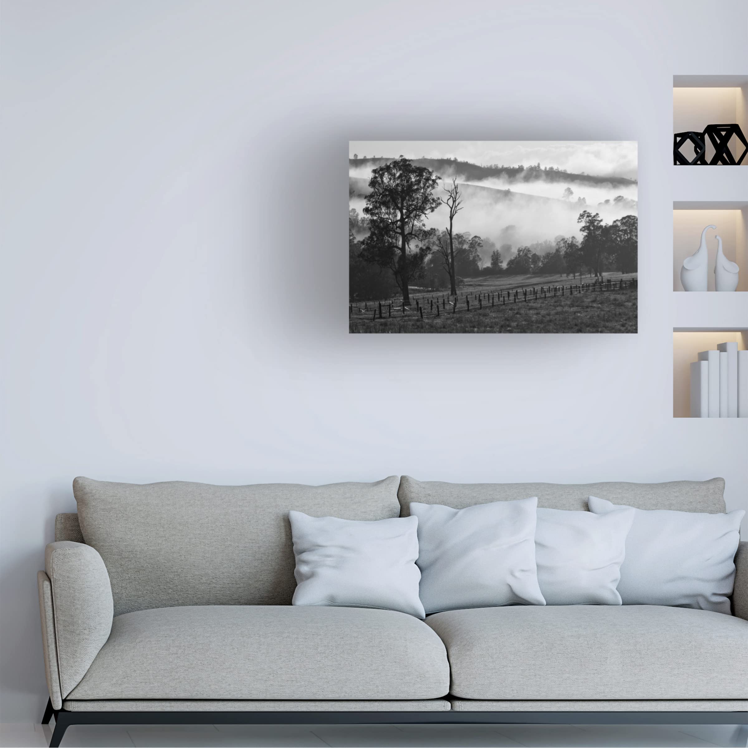 Trademark Fine Art 'Foggy Mood 4' Canvas Wall Art Print by Beata Czyzowska Young - Modern Abstract Landscape Painting for Living Room, Bedroom & Office Decor