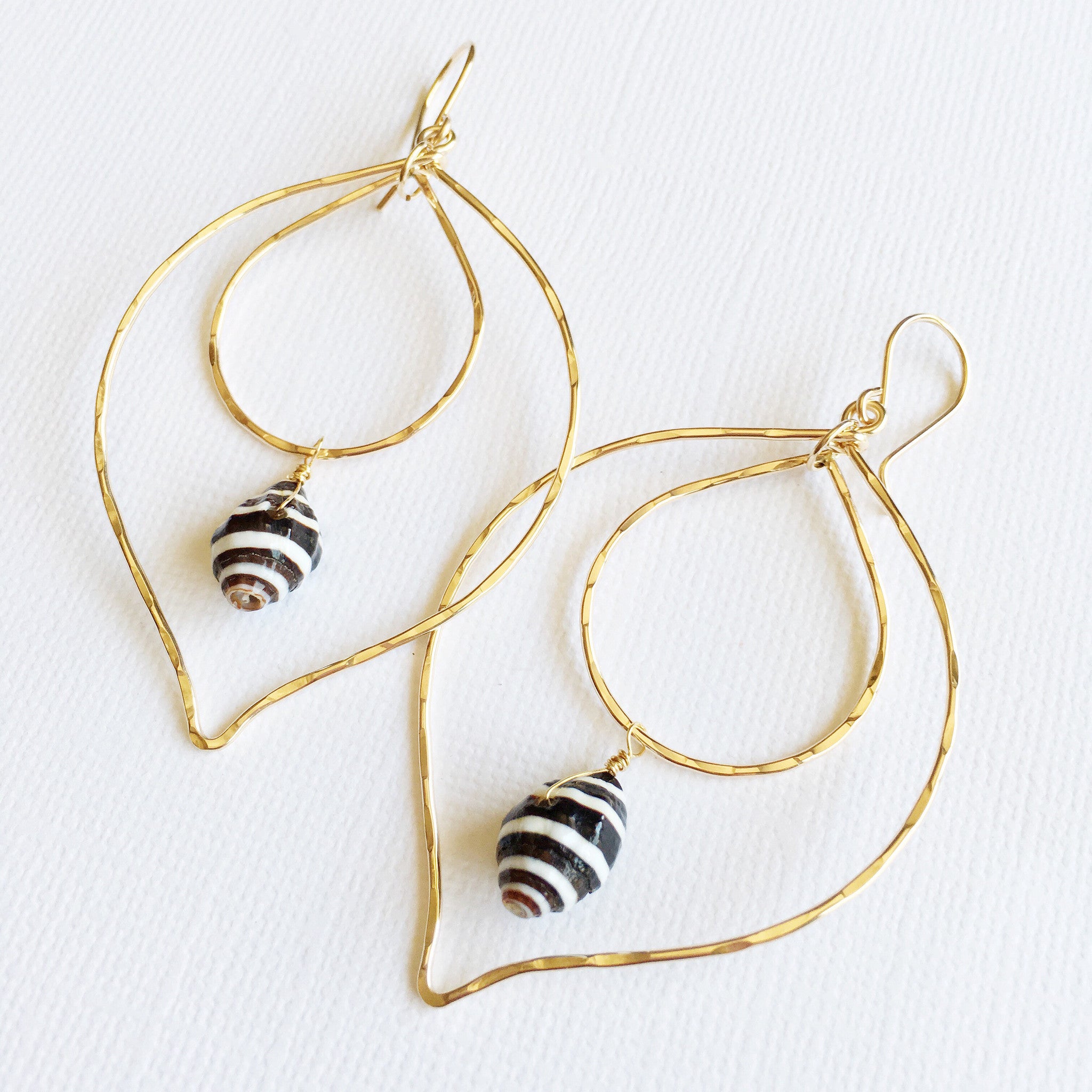 Ren Pyrene Shell Earrings (E293) - Handmade Natural Shell Jewelry for Women, Perfect for Beach Weddings & Summer Outfits