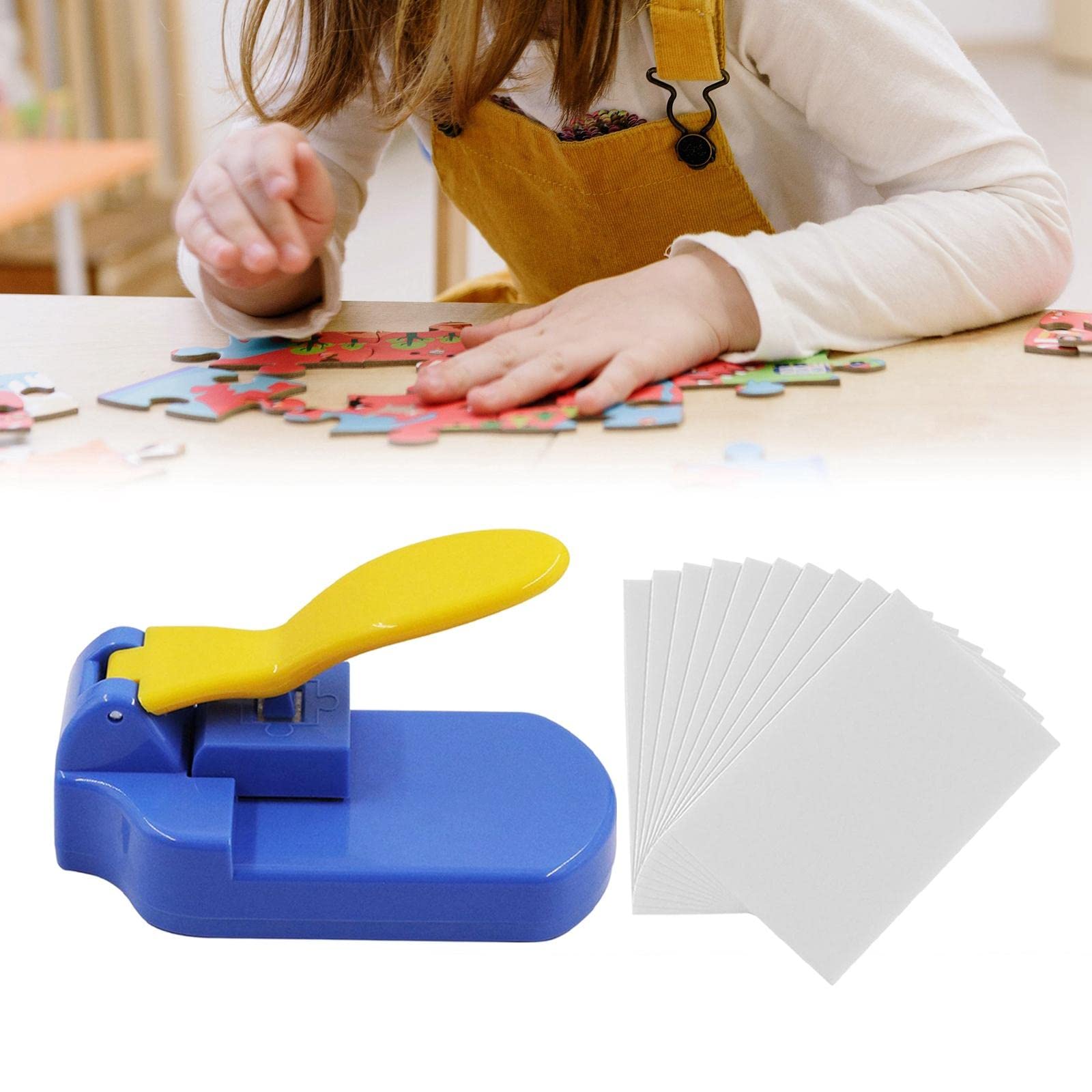 DIY Jigsaw Puzzle Making Machine - Paper Craft Puzzle Maker for Scrapbooking & Home Embossing | Plastic Puzzle Supplies for Classroom & Handmade Projects | Perfect for Art Crafts, Educational Activities & Creative Gifts (Blue)