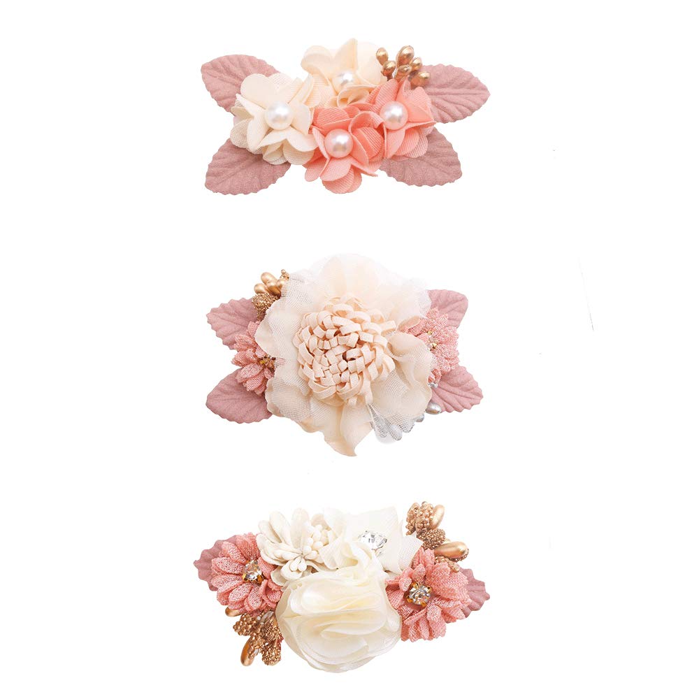 Lightweight Floral Hair Clips Set - 3pcs Baby Girl Hair Bows with Boutique Alligator Clips for Toddlers & Teens | Perfect for Birthday Gifts, School Accessories, and Special Occasions