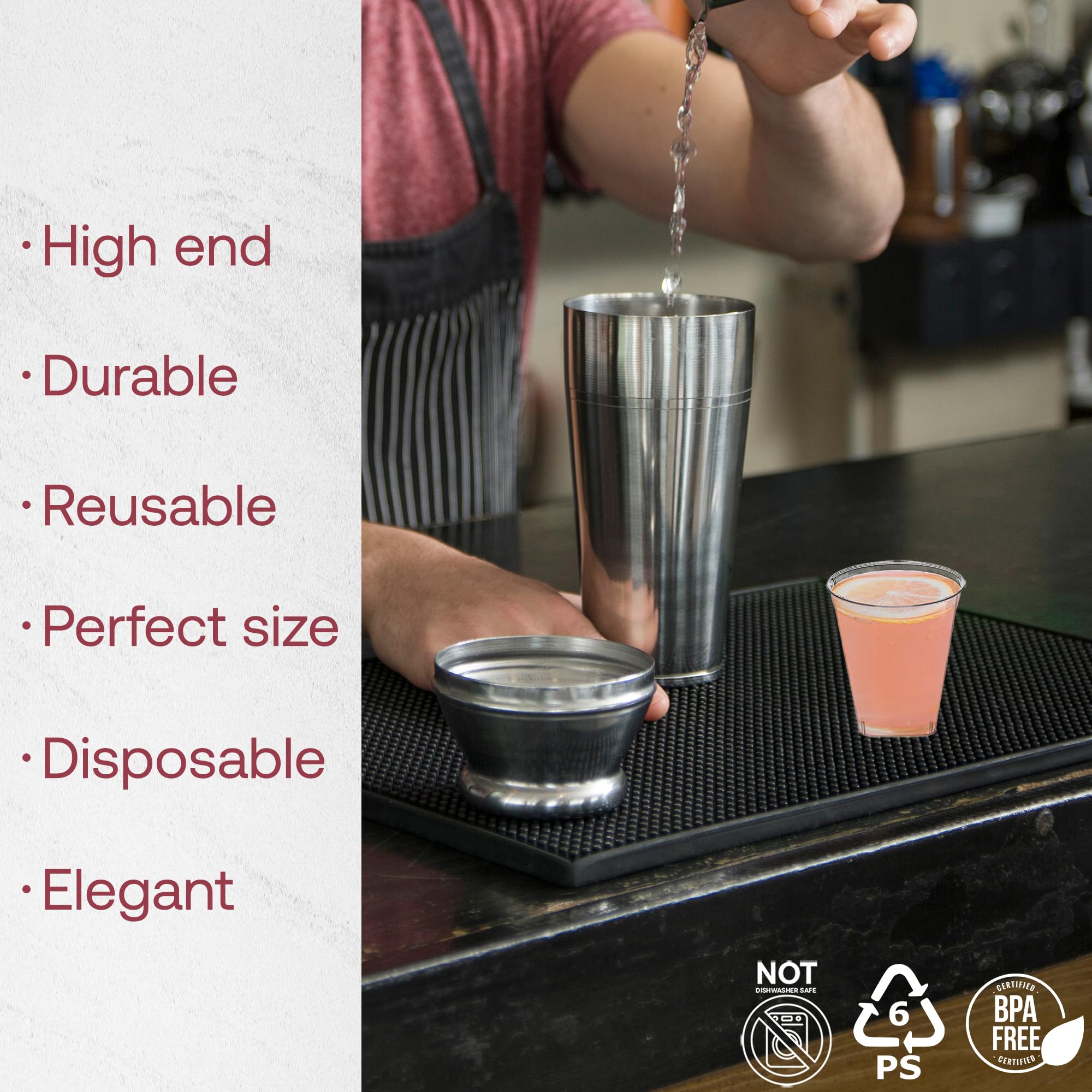Smarty Had A Party 7 oz Clear Plastic Tumblers - 500-Pack Disposable Cups for Cocktails, Iced Coffee, Smoothies & Parties - Elegant Plastic Drinkware for Weddings, BBQs, Office Events & Home Entertaining