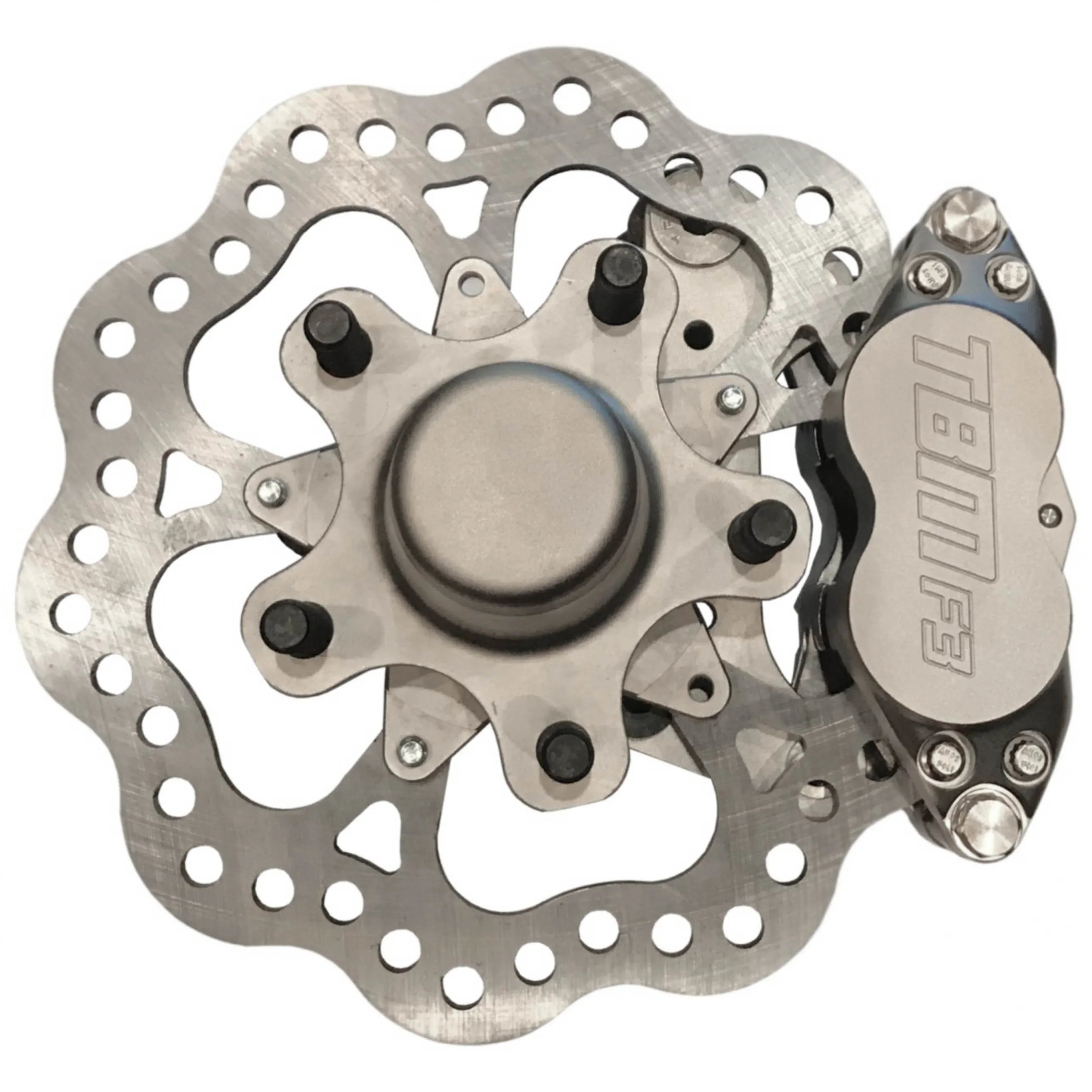 TRZ 326 MUS 32 (79-04 Mustang) 3-Drop Billet Spindle Medium Duty 4-Piston Front Brake Kit (5 on 4.75 Hubs) - High-Performance Braking for Street & Track Racing
