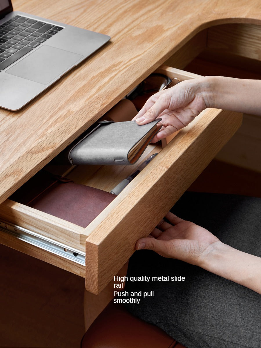 Solid Oak Wood L-Shaped Corner Office Desk - Modern Home & Office Workspace Solution for Productivity & Comfort