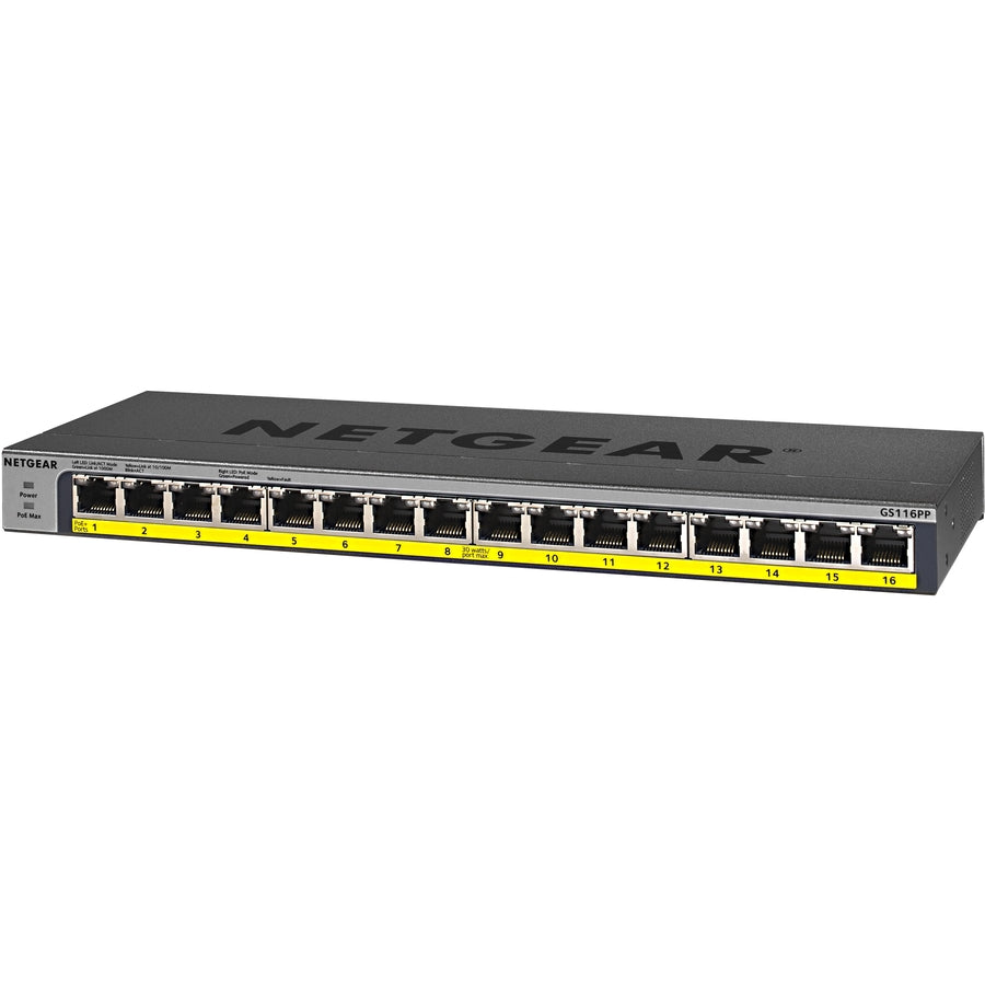 16-Port Gigabit PoE/PoE+ Unmanaged Ethernet Switch with 183W Power - Ideal for Home Office, Surveillance Systems & Smart Home Devices