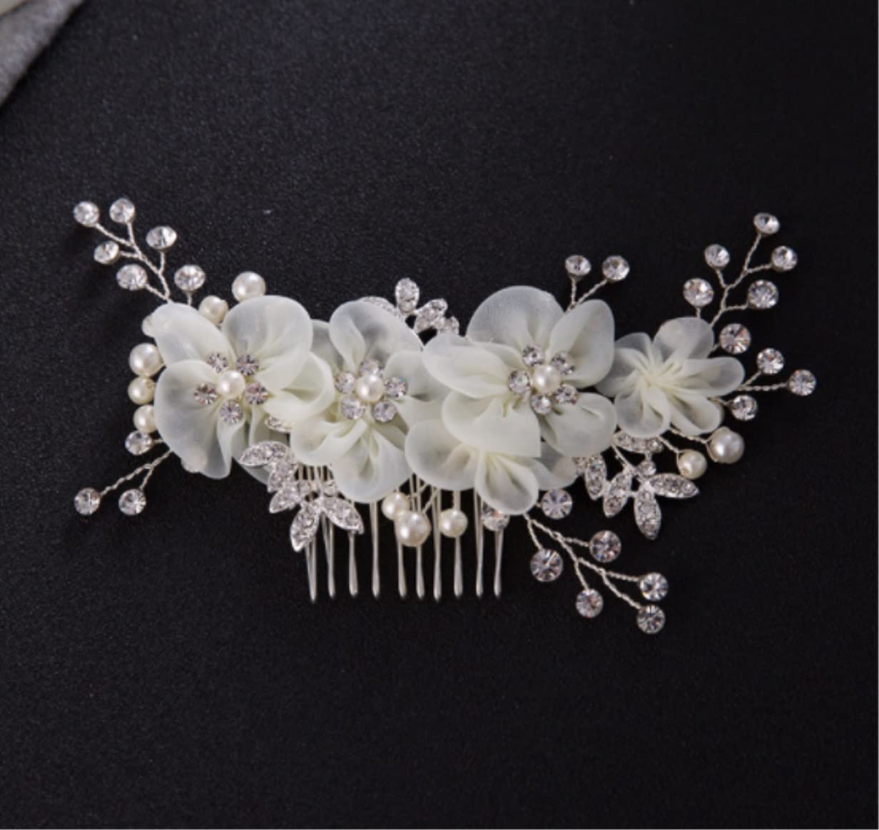 RUVOO Wedding Hair Comb for Women - Pearl Flower Bridal Hair Clip, Decorative Side Comb for Brides, Prom, and Special Occasions | Elegant Hair Accessories for Weddings, Parties, and Formal Events
