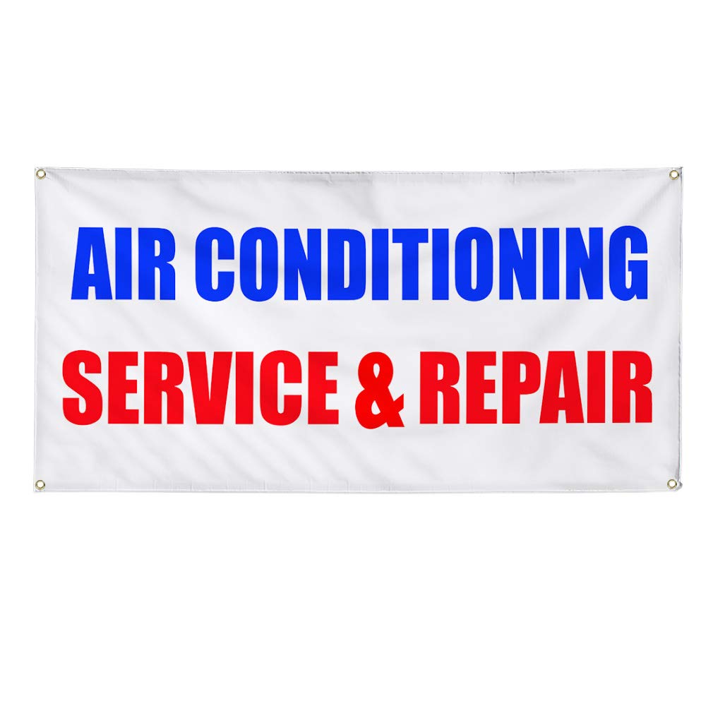 Vinyl Banner - Multiple Sizes (60x144 Inches) for Air Conditioning Service & Repair Business | Weatherproof Outdoor Yard Signs with 10 Grommets | Perfect for Storefronts, Construction Sites & Trade Shows